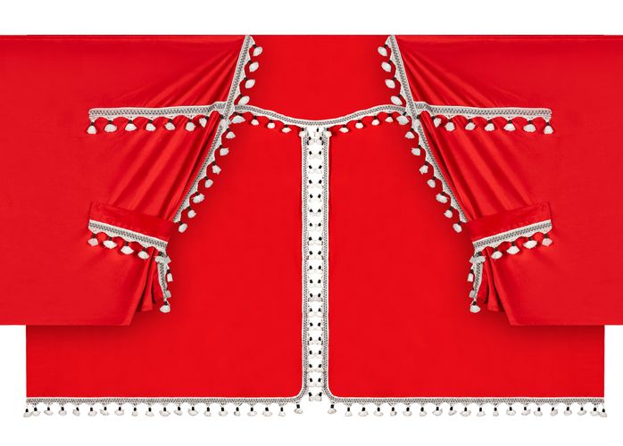 Luxury Pro-Cabin, set tende in poliestere per camion - Rosso/Nero