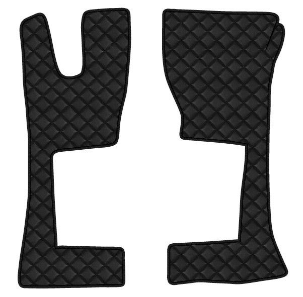 Coppia tappeti in Skeentex - Nero - compatibile per Mercedes Actros MP4 (09/11>09/19) cabina stretta, tunnel - Mercedes Actros MP5 (10/19>) cabina stretta, tunnel - Mercedes Actros MP5 L (11/21>) cab