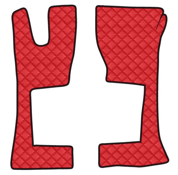 Coppia tappeti in Skeentex - Rosso - compatibile per Mercedes Actros MP4 (09/11>09/19) cabina stretta, tunnel - Mercedes Actros MP5 (10/19>) cabina stretta, tunnel - Mercedes Actros MP5 L (11/21>) ca