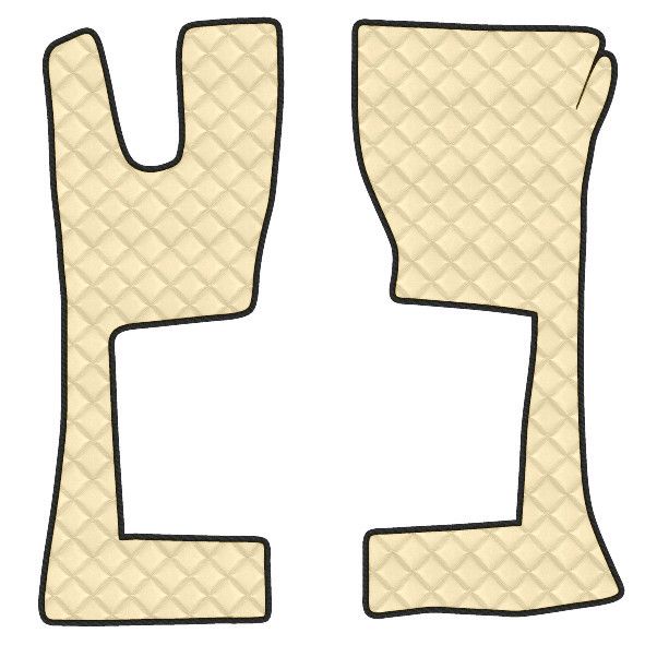Coppia tappeti in Skeentex - Panna - compatibile per Mercedes Actros MP4 (09/11>09/19) cabina stretta, tunnel - Mercedes Actros MP5 (10/19>) cabina stretta, tunnel - Mercedes Actros MP5 L (11/21>) ca