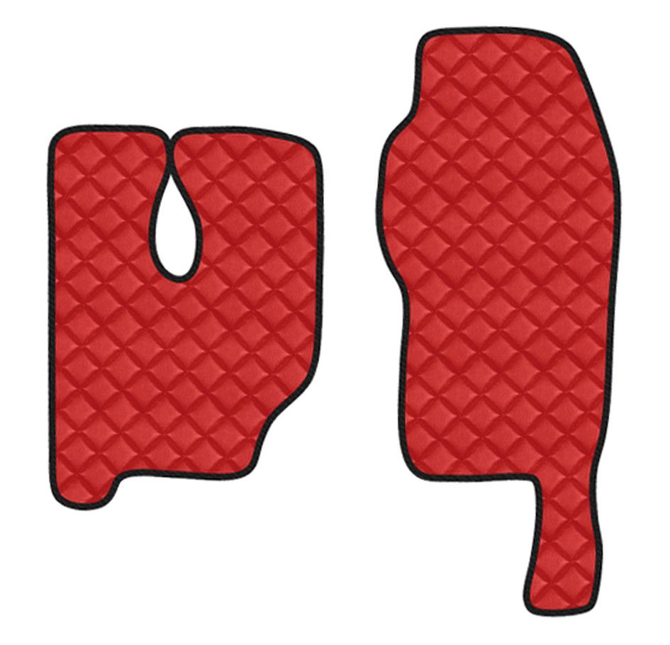Coppia tappeti in Skeentex - Rosso - compatibile per Mercedes Actros MP3 (06/08>12/13) tunnel alto