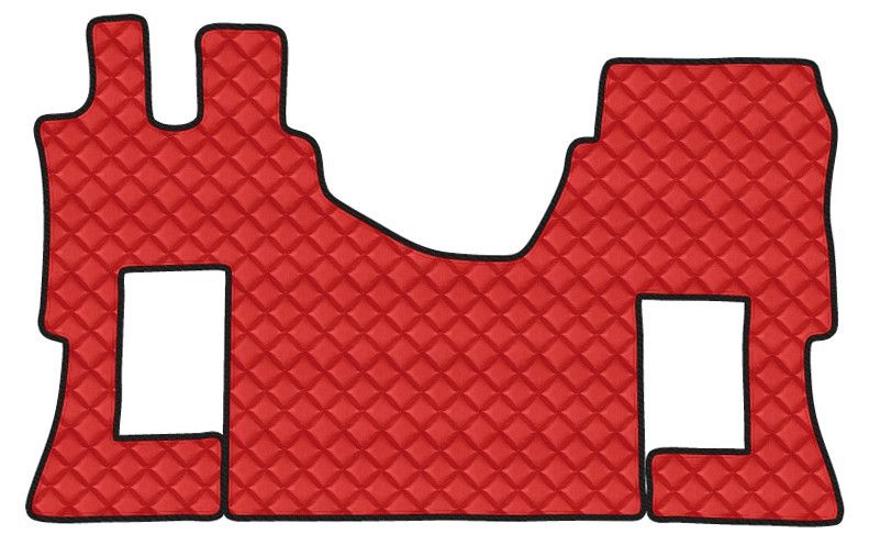 Tappeto unico in Skeentex - Rosso - compatibile per Mercedes Actros MP4 (09/11>09/19) cabina larga, no tunnel, sedile pass. pneumatico - Mercedes Actros MP5 (10/19>) cabina larga, no tunnel, sedile p