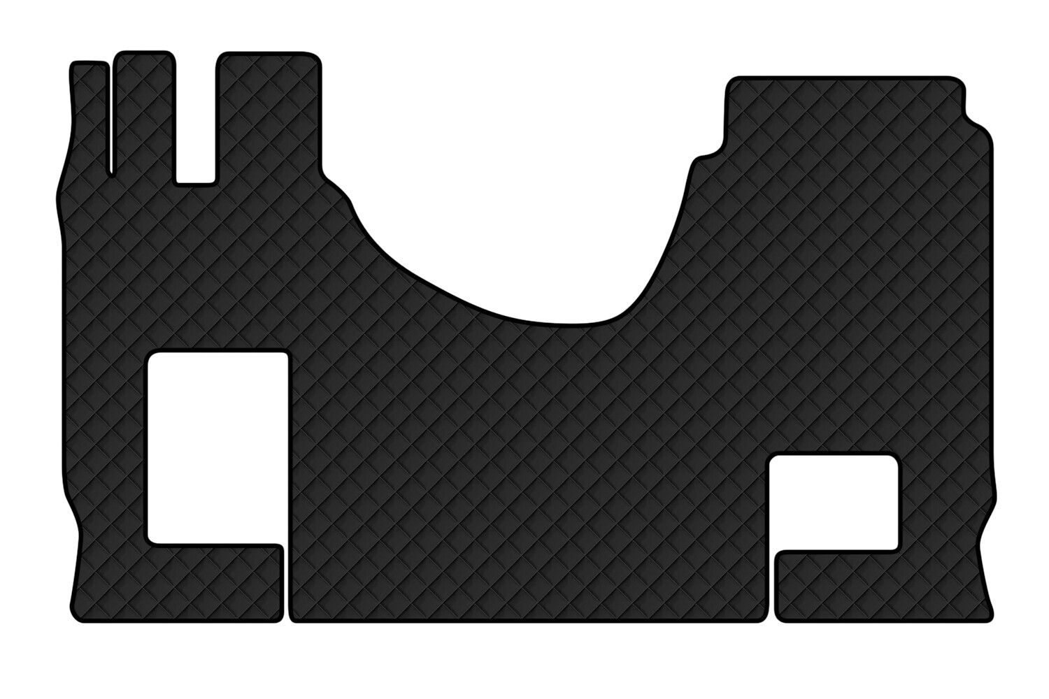 Tappeto unico in Skeentex - Nero - compatibile per Mercedes Actros MP4 (09/11>09/19) cabina larga, no tunnel, sedile pass. pieghevole - Mercedes Actros MP5 (10/19>) cabina larga, no tunnel, sedile pa