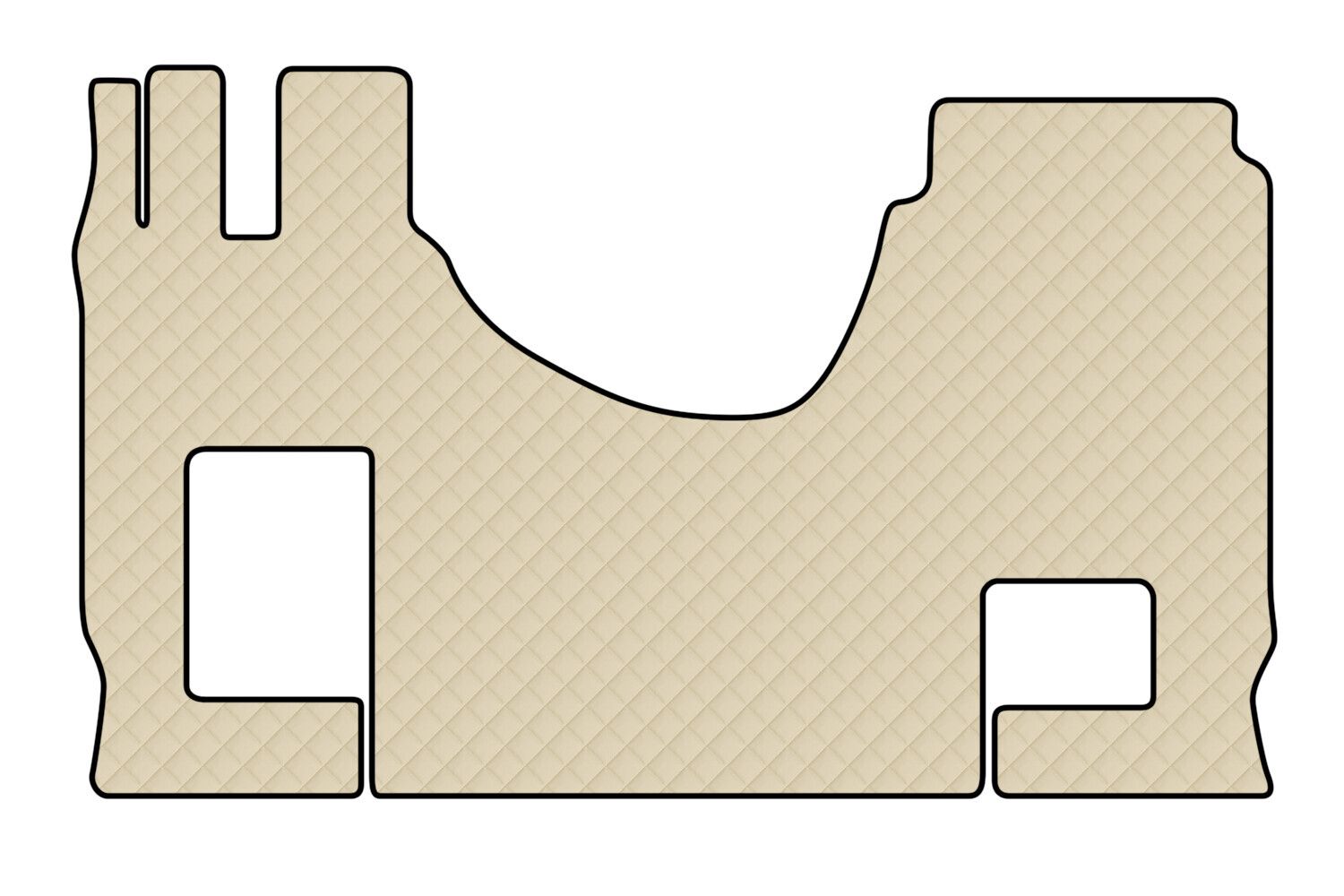Tappeto unico in Skeentex - Panna - compatibile per Mercedes Actros MP4 (09/11>09/19) cabina larga, no tunnel, sedile pass. pieghevole - Mercedes Actros MP5 (10/19>) cabina larga, no tunnel, sedile p
