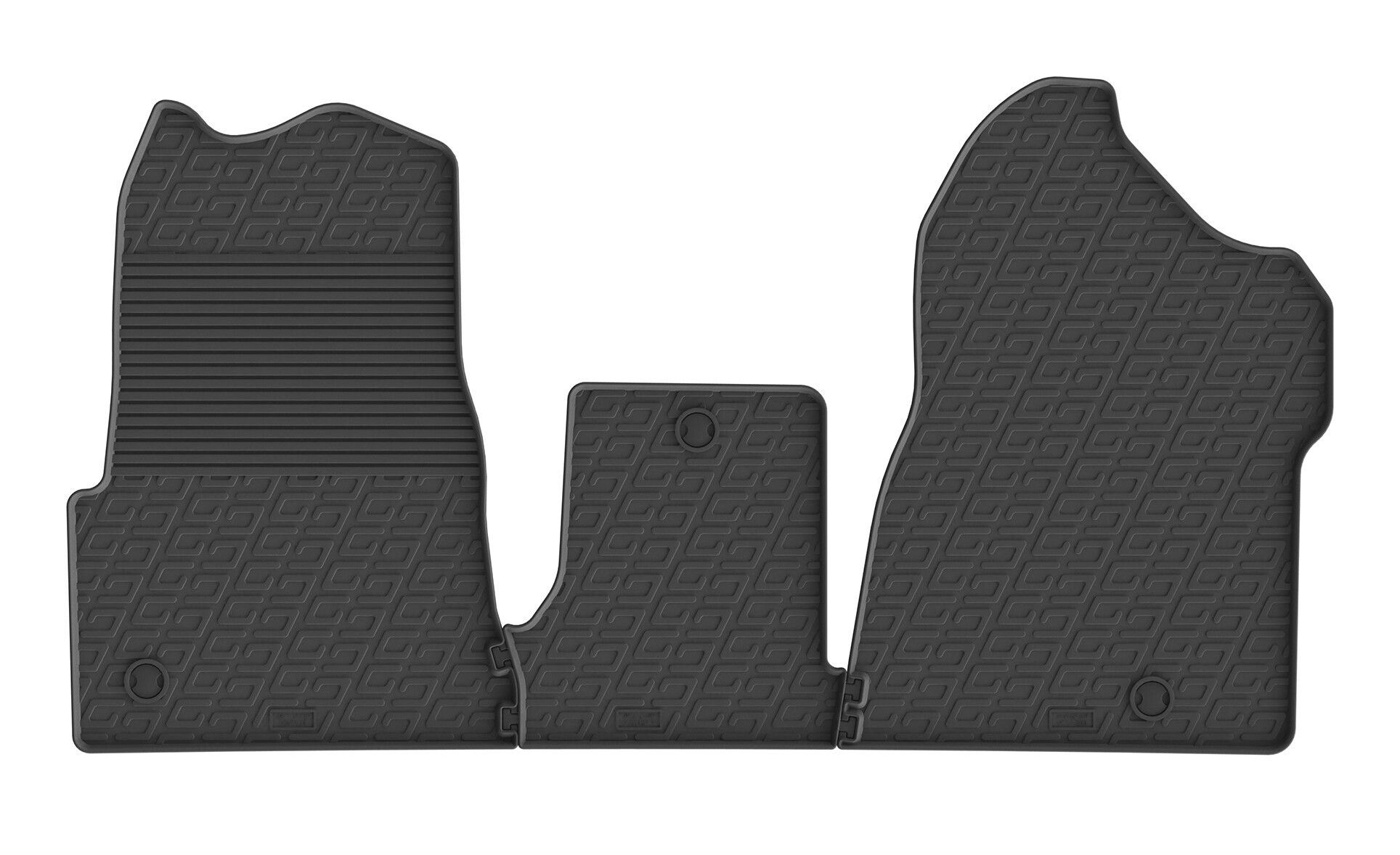 Set tappeti su misura in gomma - compatibile per Renault Master (07/24>) manuale, con panca