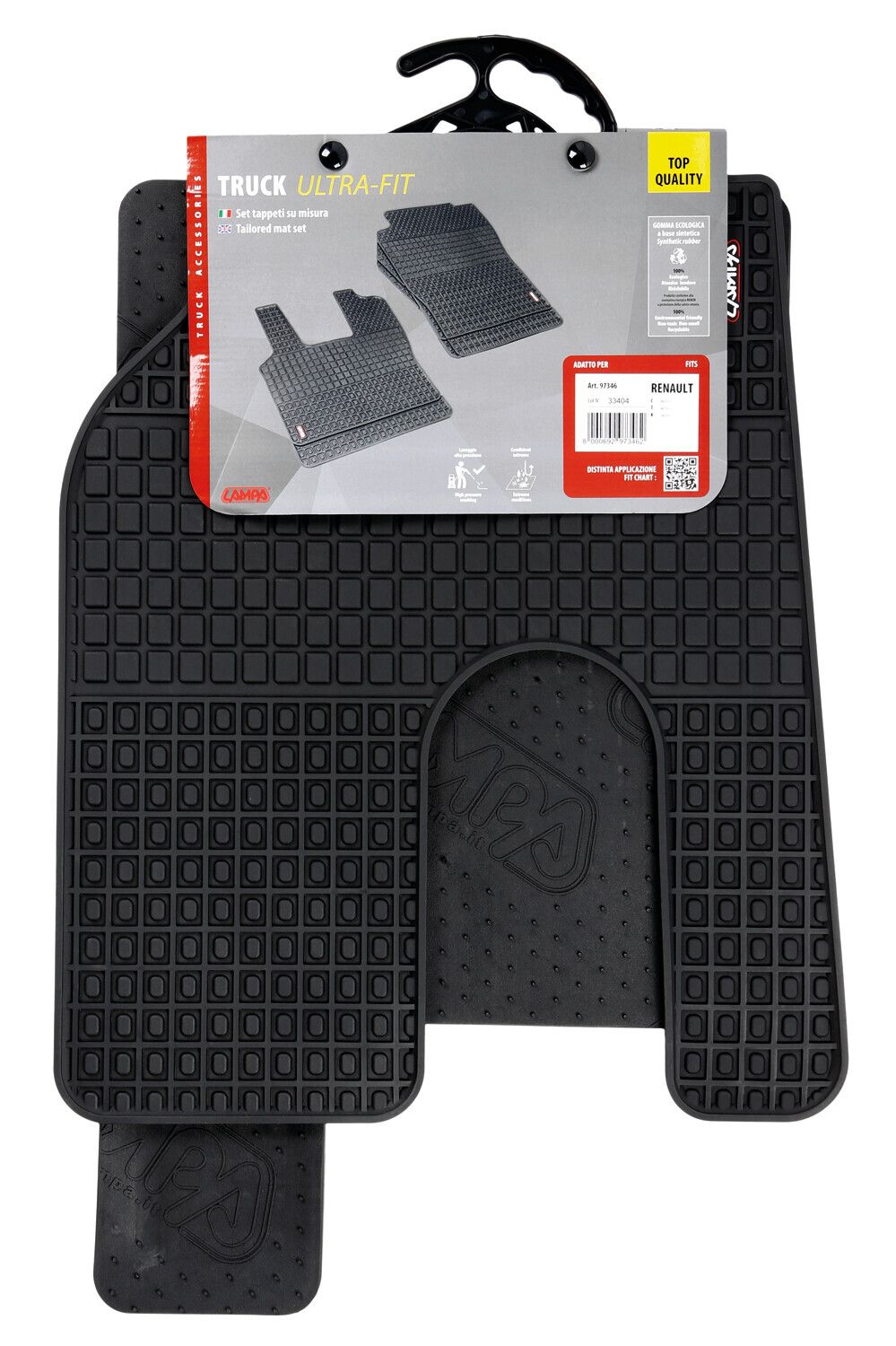 Coppia tappeti su misura in Eco Gomma - compatibile per Renault K (06/13>12/21) - Renault T (06/13>12/21) - Renault C (06/13>) cabina 2,5m - Renault K (01/22>) - Renault T (01/22>) - Image 3