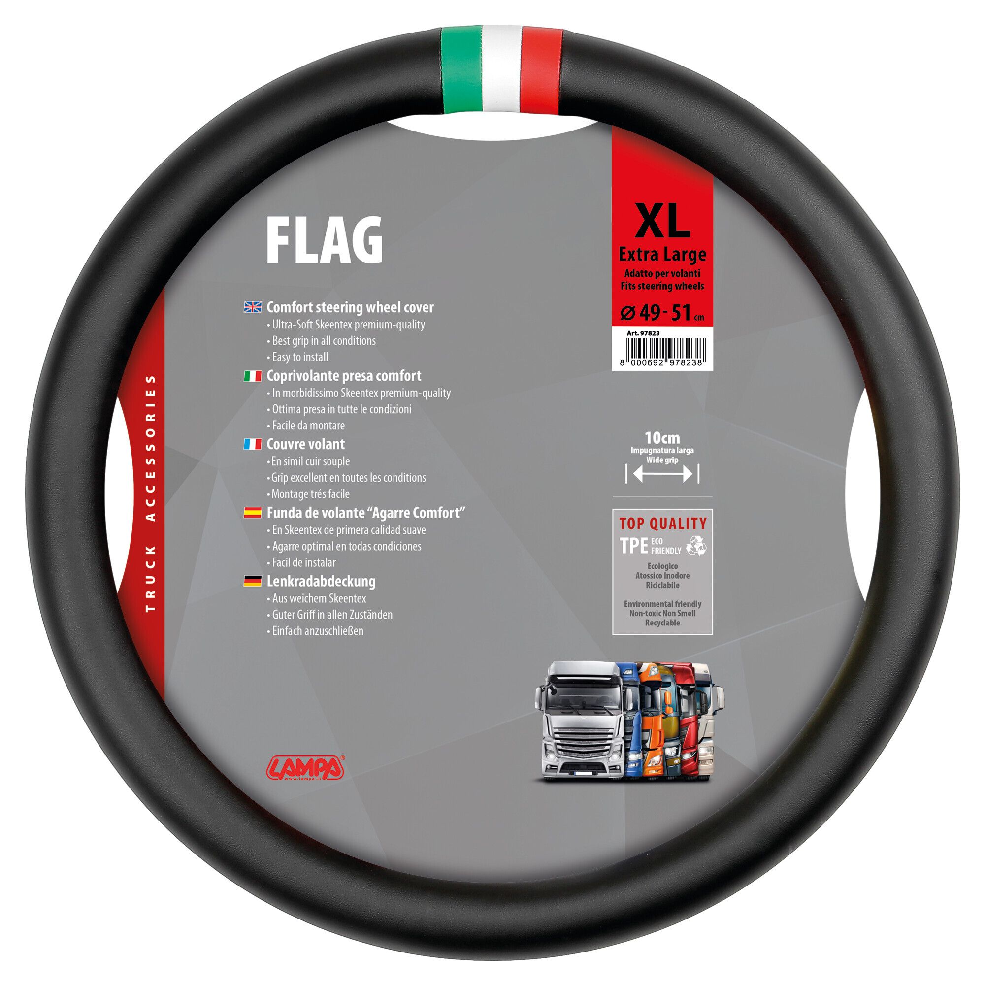 Flag Italia, coprivolante in Skeentex - XL - Ø 49/51 cm