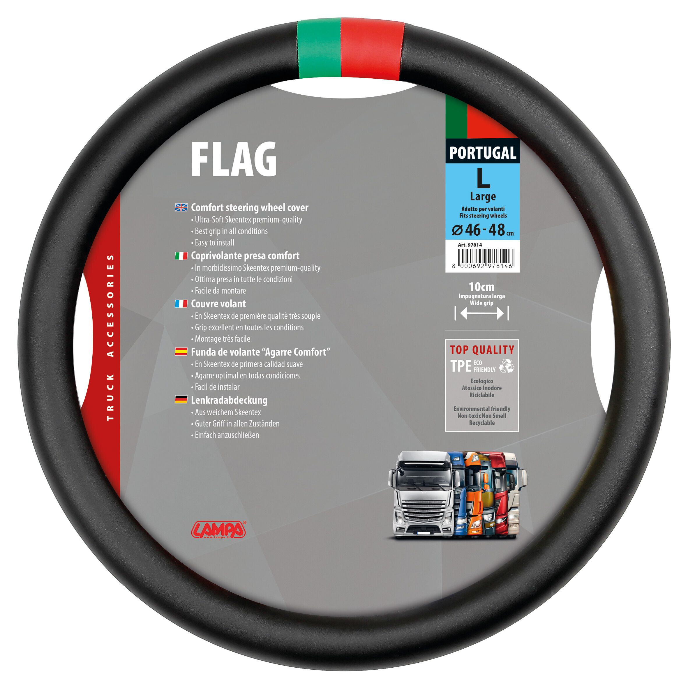 Flag Portogallo, coprivolante in Skeentex - L - Ø 46/48 cm