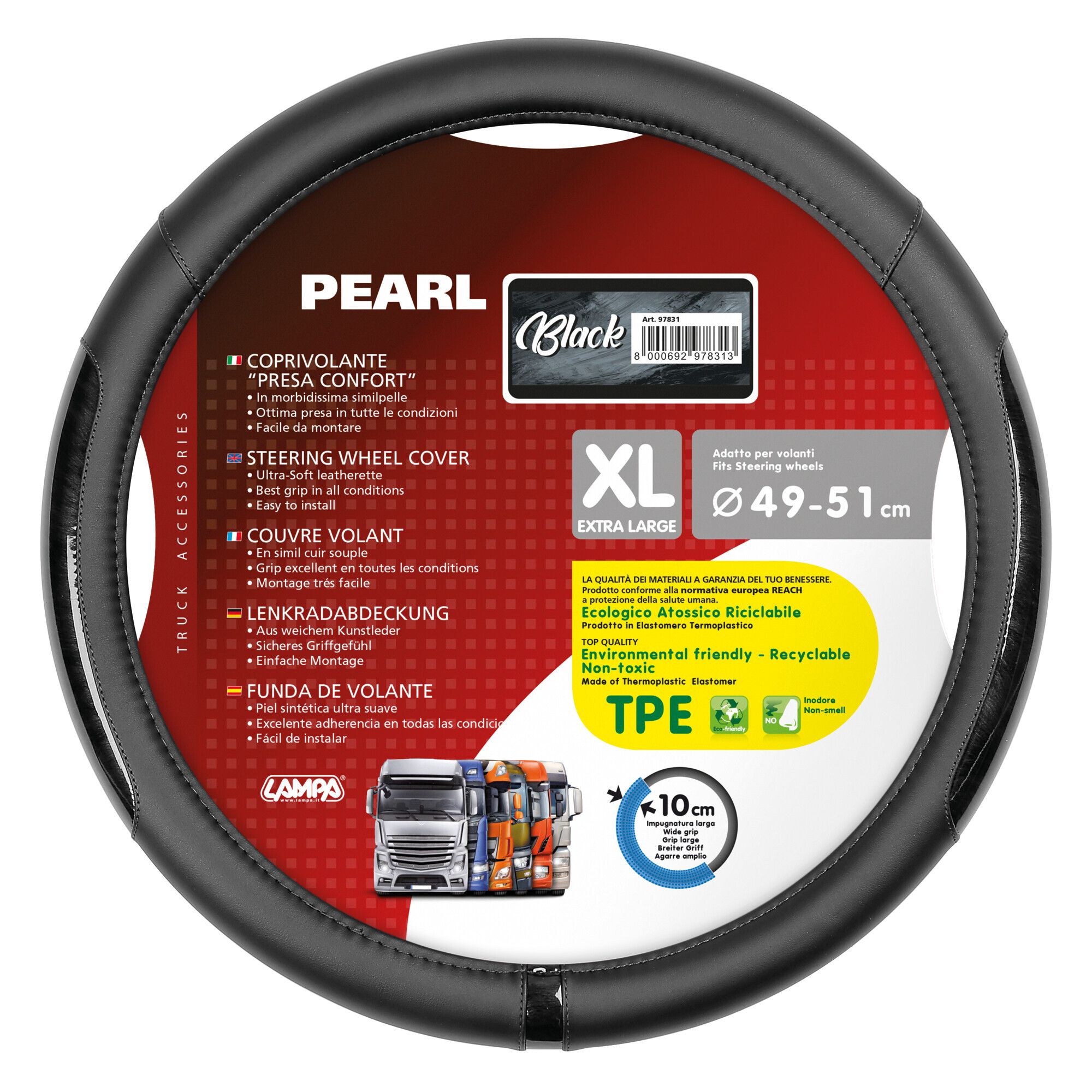 Pearl Black, coprivolante in Skeentex - XL - Ø 49/51 cm