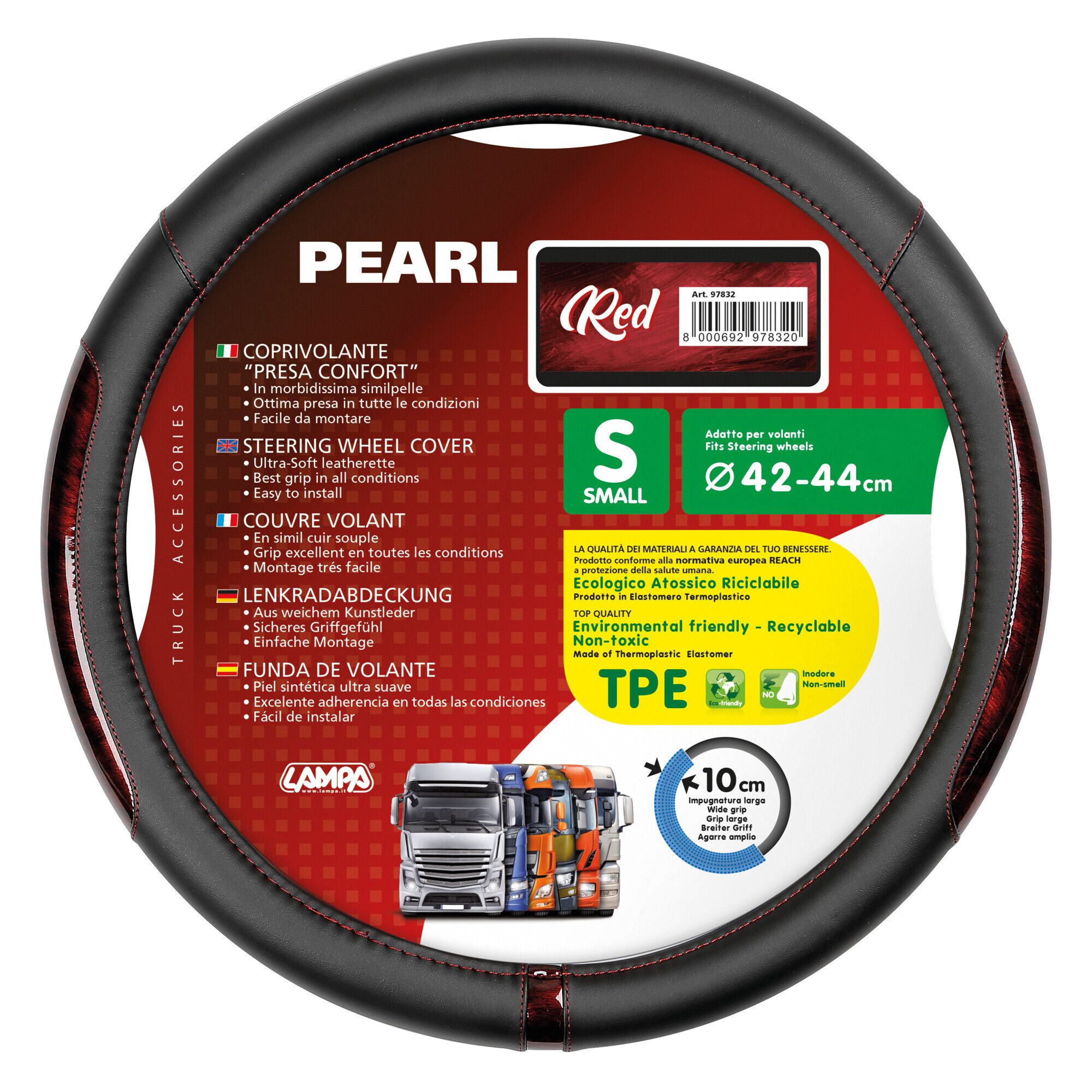 Pearl Red, coprivolante in Skeentex - S - Ø 42/44 cm