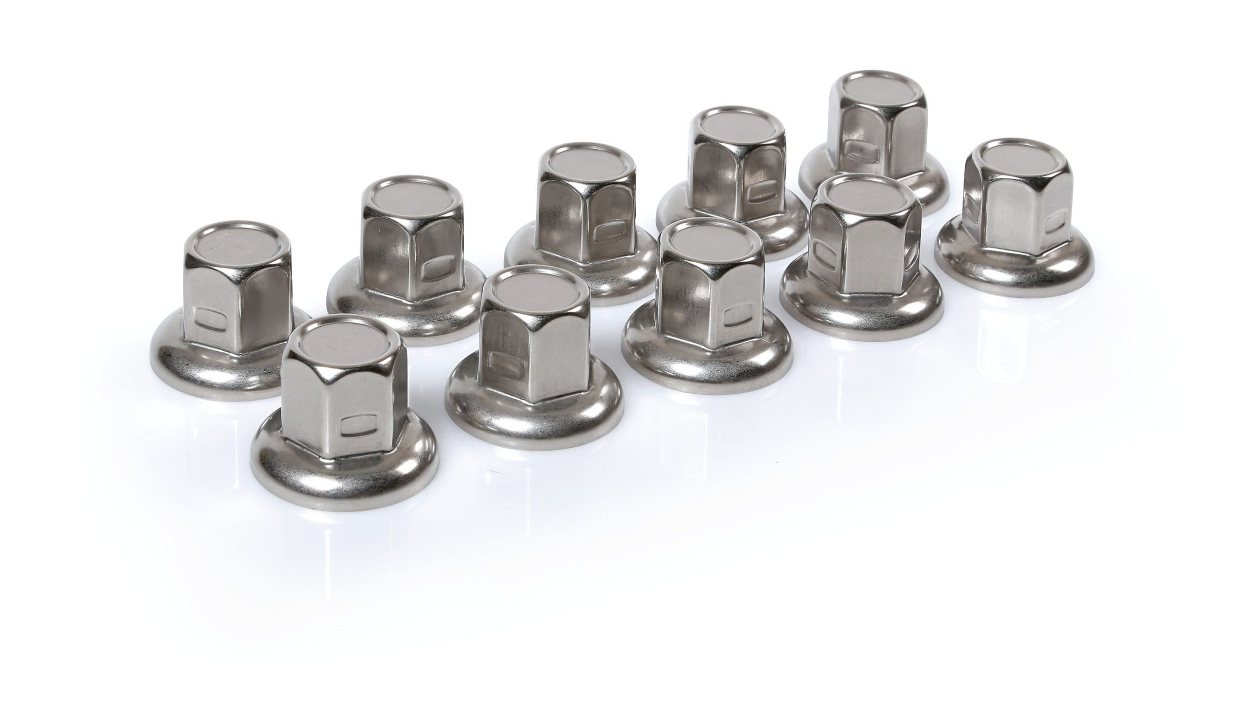 American, Set 10 copribulloni testa piatta in acciaio inox - Ø 32 mm