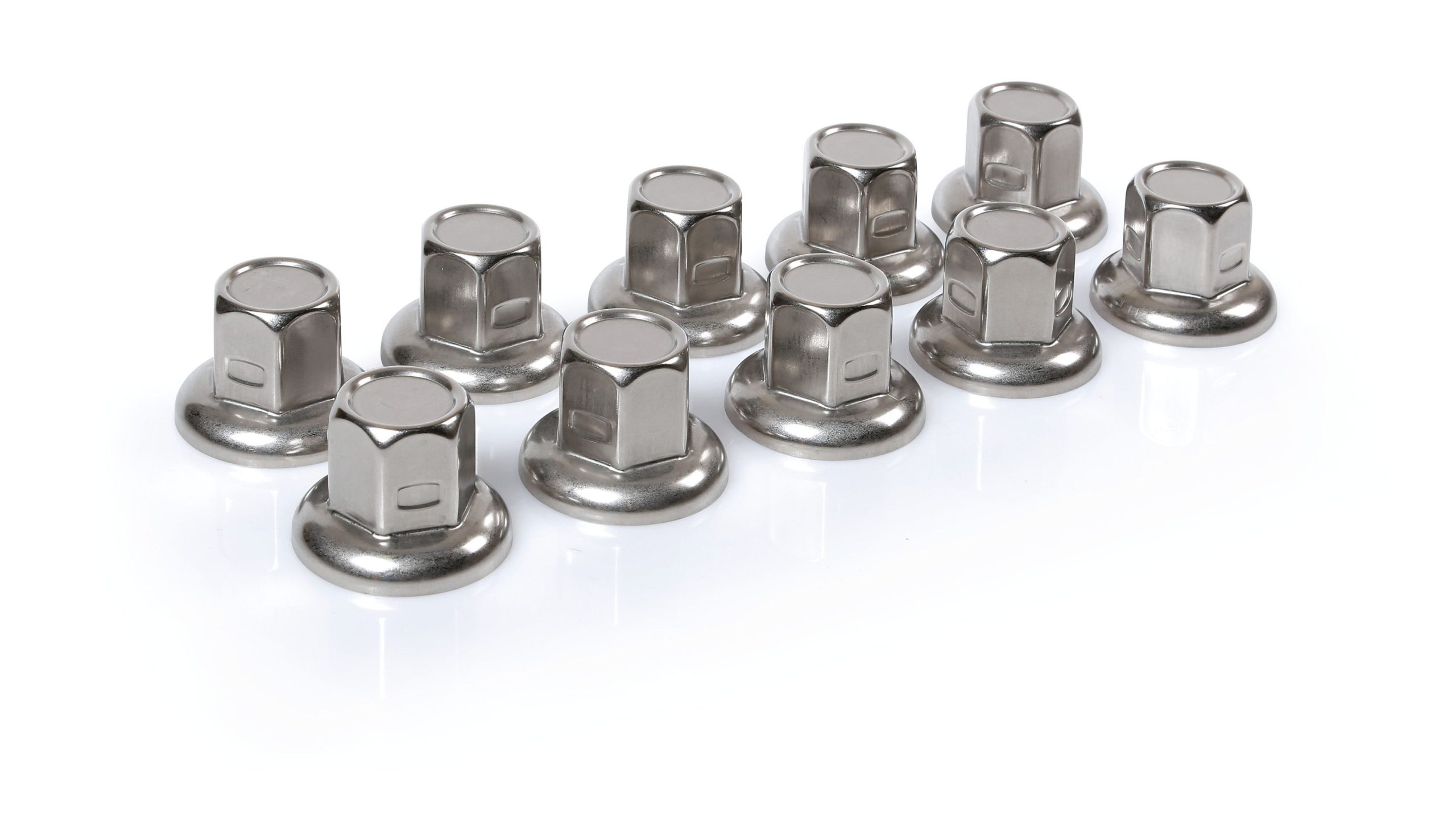American, Set 10 copribulloni testa piatta in acciaio inox - Ø 33 mm