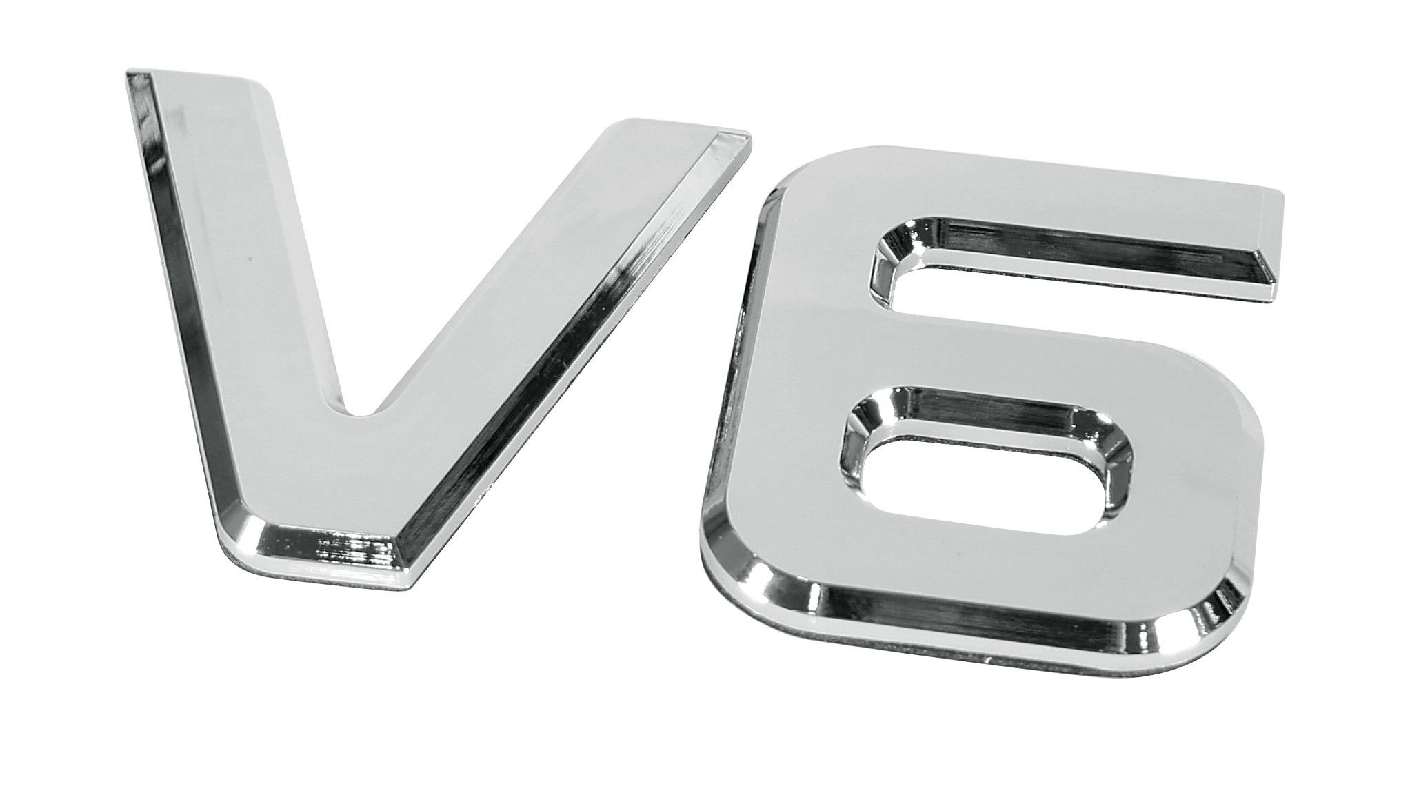Emblemi motore 3D cromati - 92x165 mm - V6