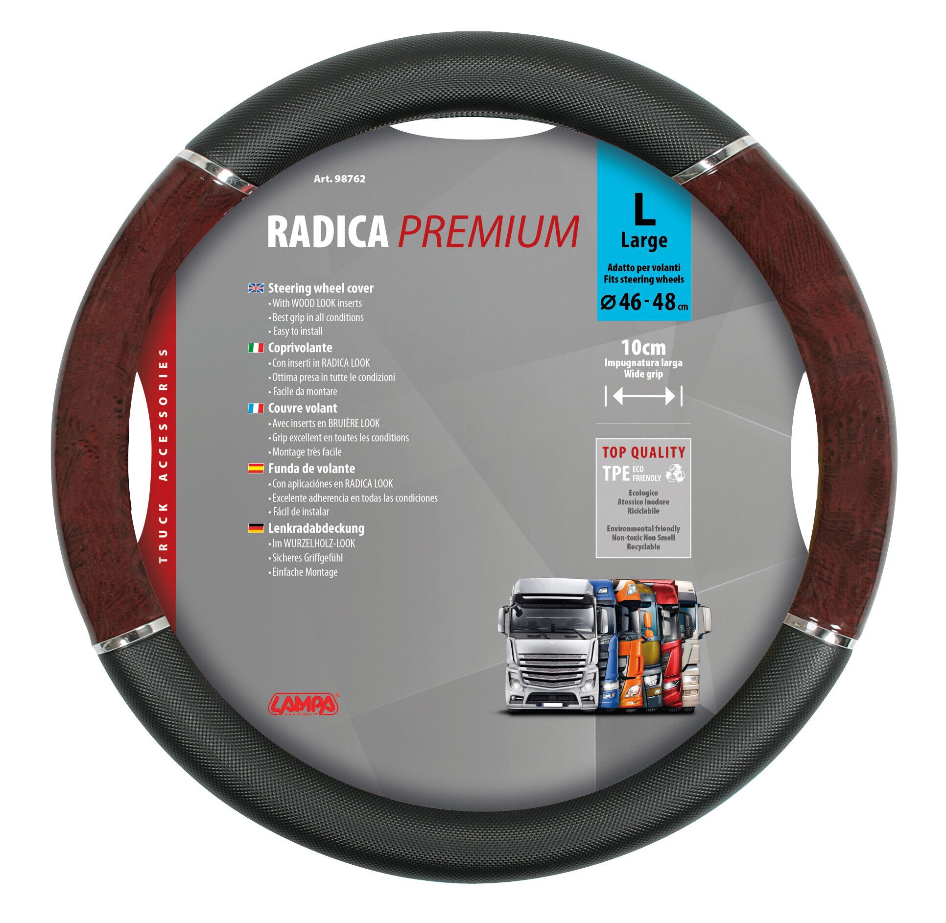 Radica, coprivolante in Skeentex - L - Ø 46/48 cm