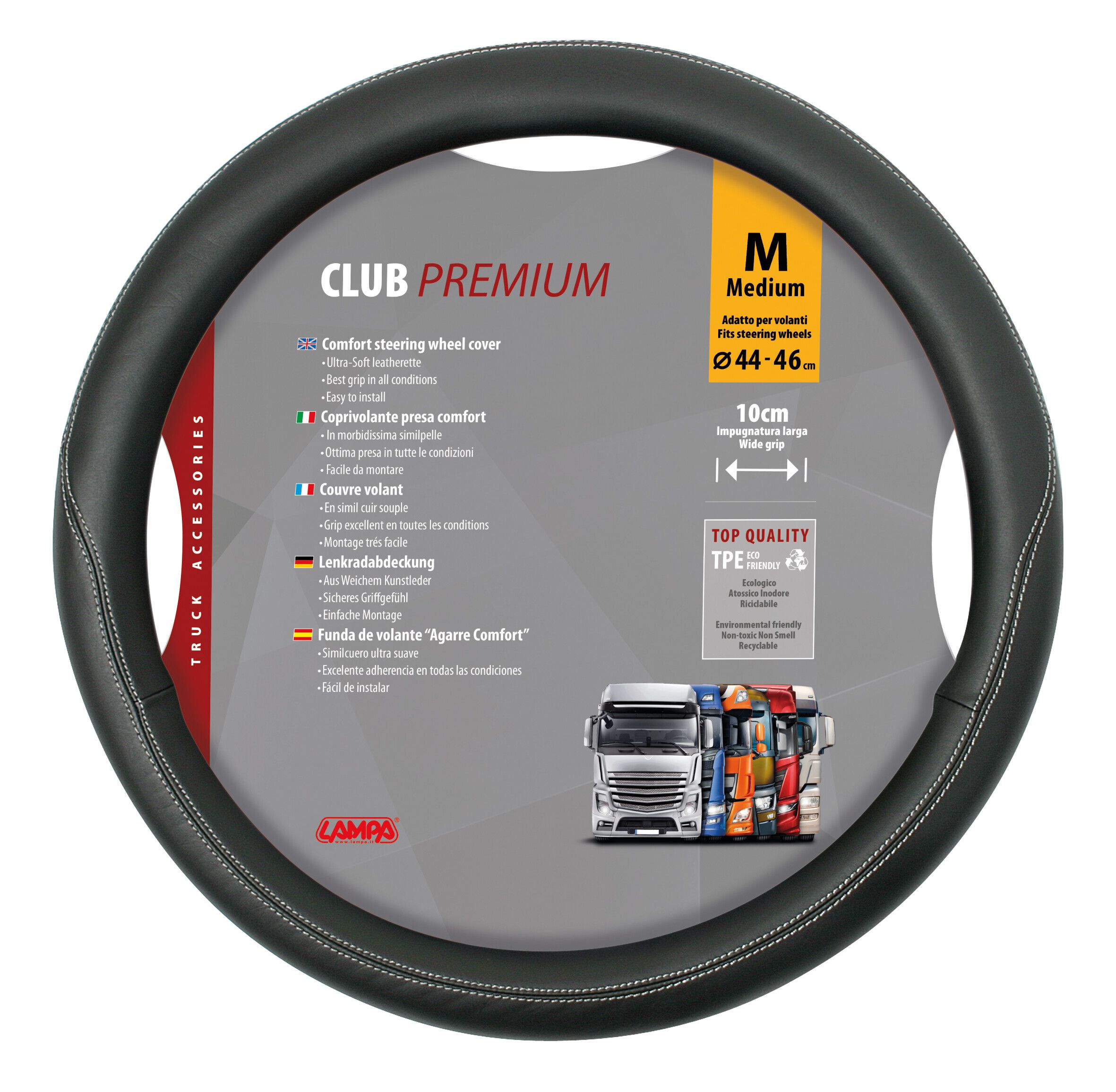 Club, coprivolante in Skeentex - M - Ø 44/46 cm - Nero