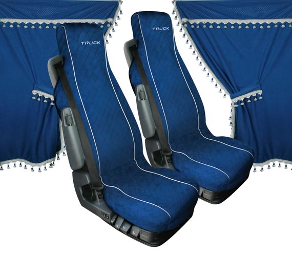 Melissa, set tende e coprisedili in microfibra per camion - Blu