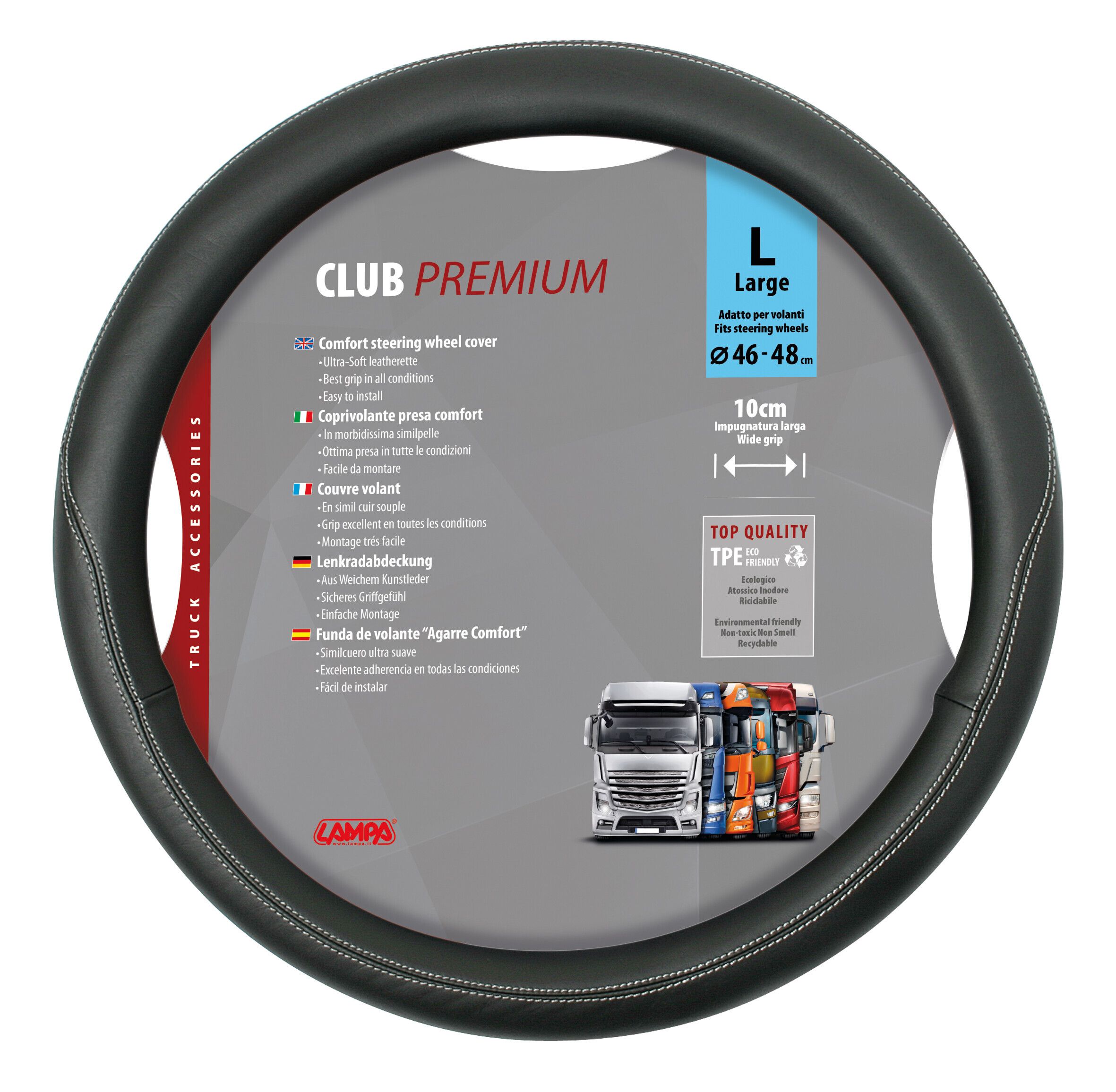 Club, coprivolante in Skeentex - L - Ø 46/48 cm - Nero