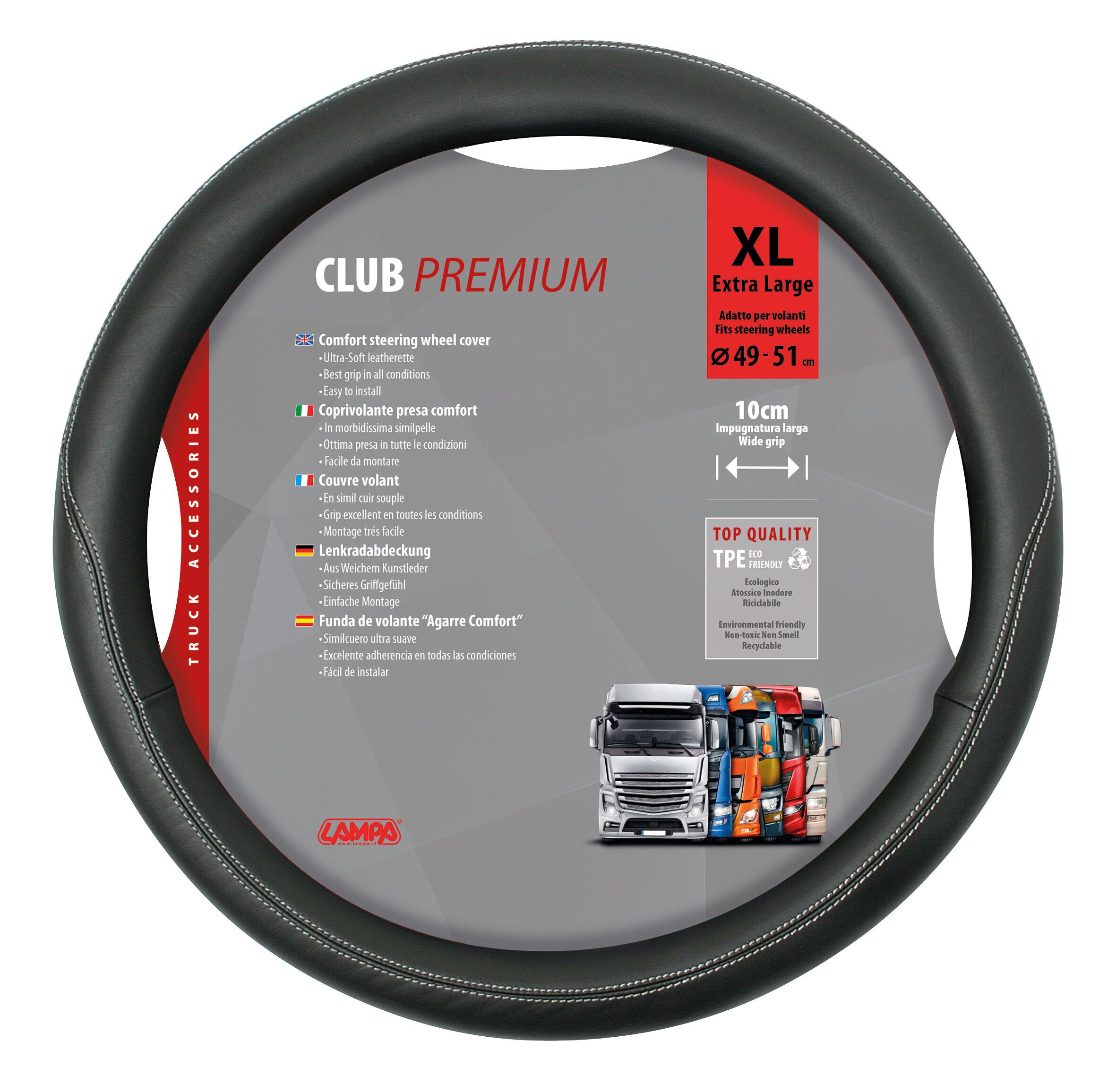 Club, coprivolante in Skeentex - XL - Ø 49/51 cm - Nero