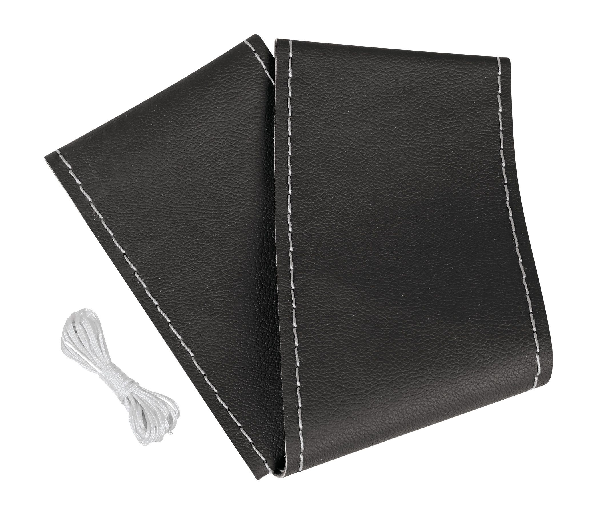 Premium Truck, coprivolante in pelle - M - Ø 44/46 cm - Nero/Argento