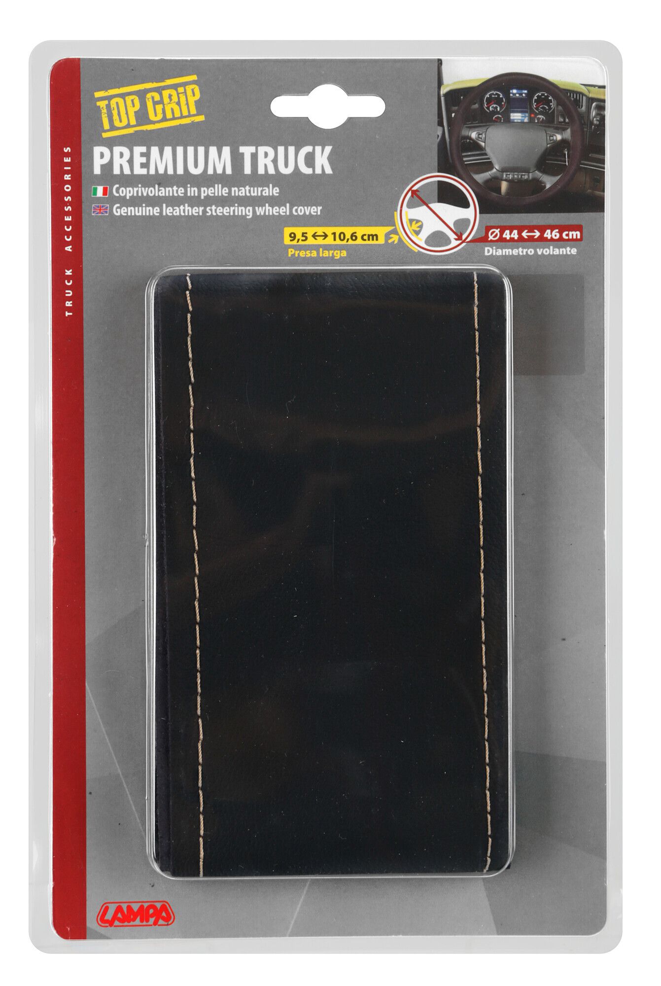 Premium Truck, coprivolante in pelle - M - Ø 44/46 cm - Nero/Beige - Image 3