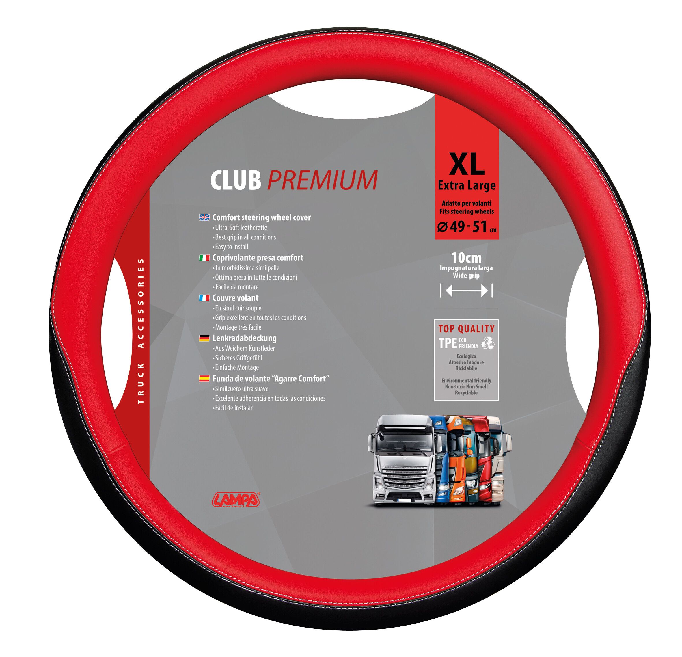 Club, coprivolante in Skeentex - XL - Ø 49/51 cm - Rosso