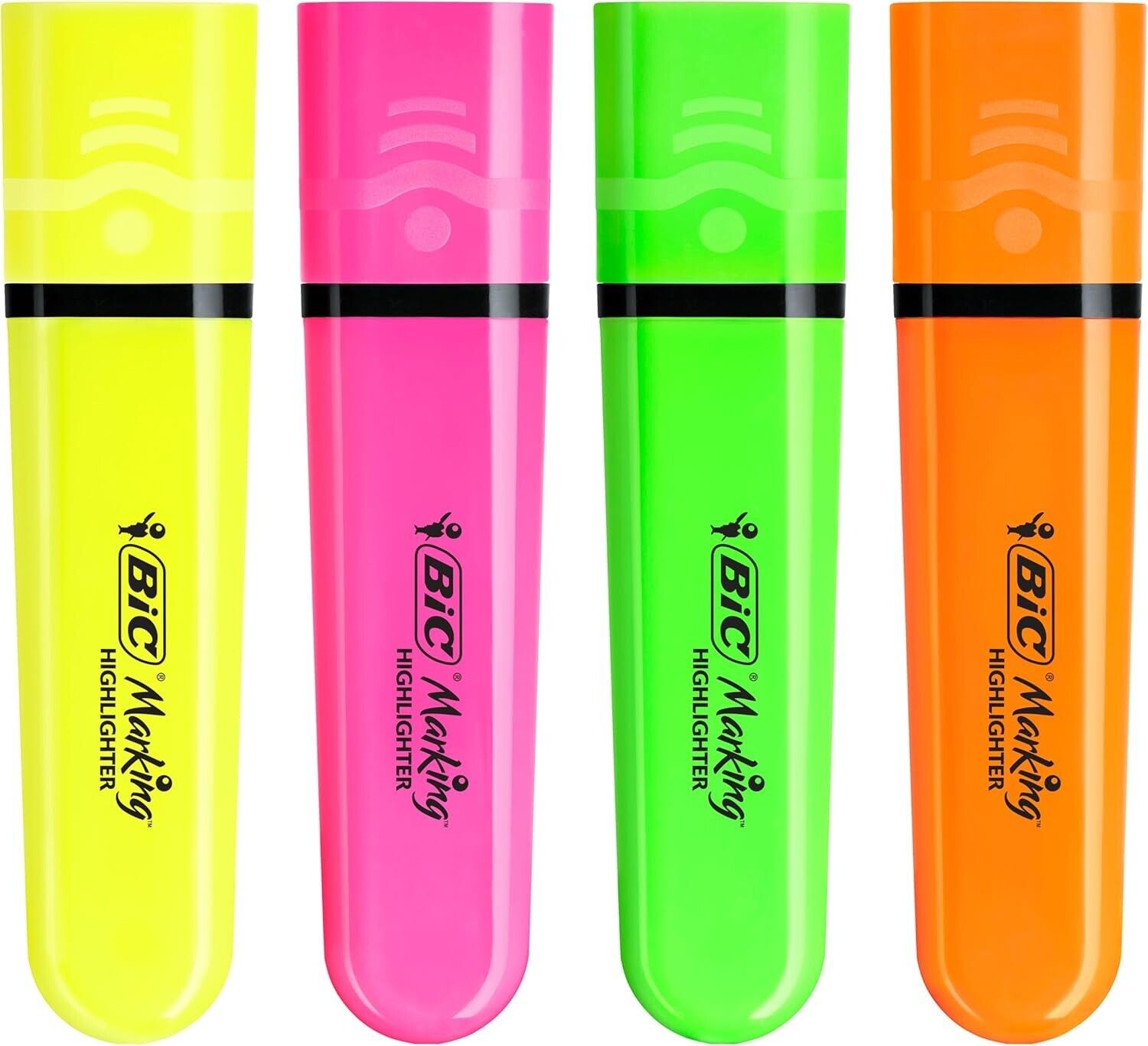 Bic Highlighter Flat, evidenziatori fluo, confezione 4 colori