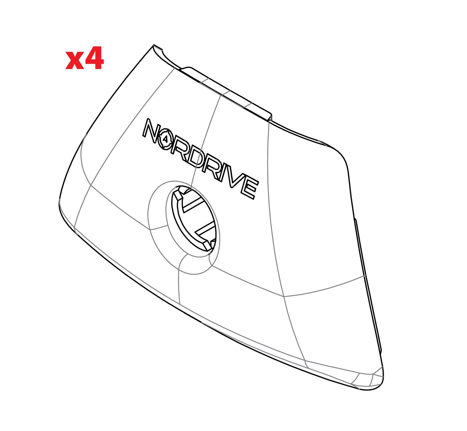 Set 4 cover piedi In-Rail