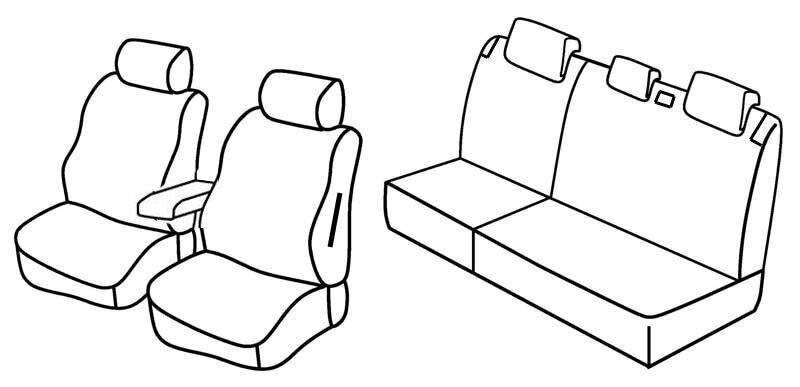 Set coprisedili Superior - Nero/Blu - compatibile per Fiat Bravo (02/07>11/15)