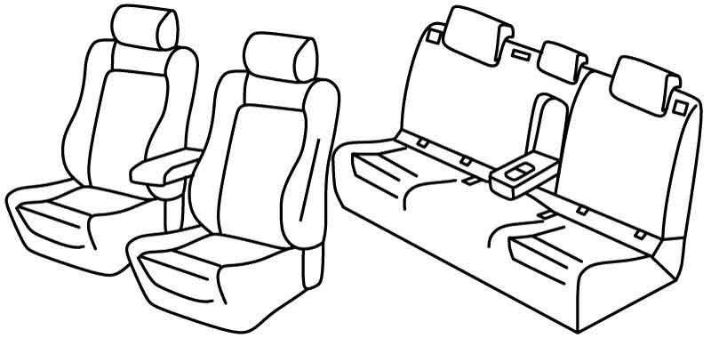 Set coprisedili Superior - Beige - compatibile per Volkswagen Golf VII 5p (11/12>12/19) Highline, R line