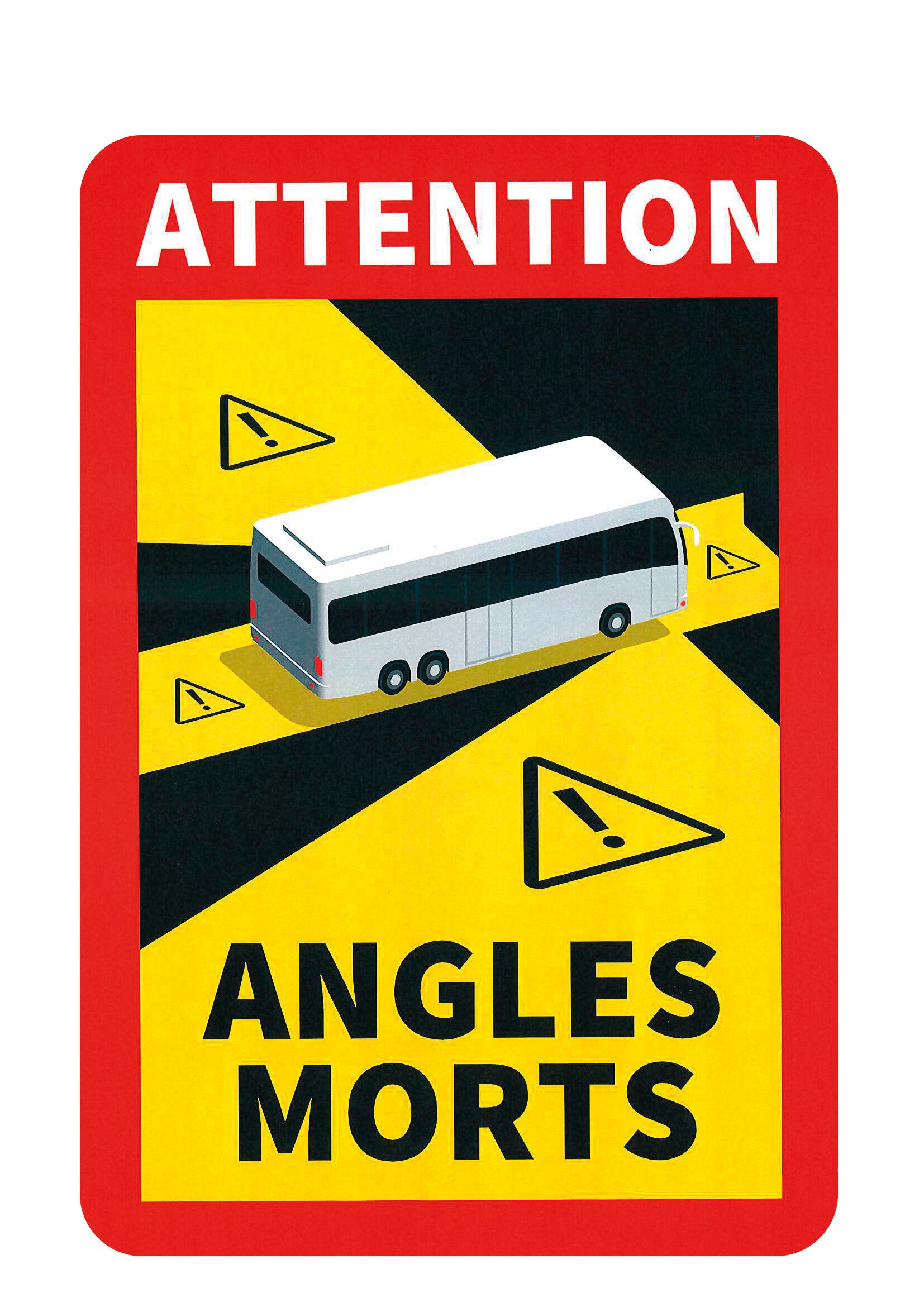 Contrassegno adesivo angoli morti, 1 pz - Autobus - FRA