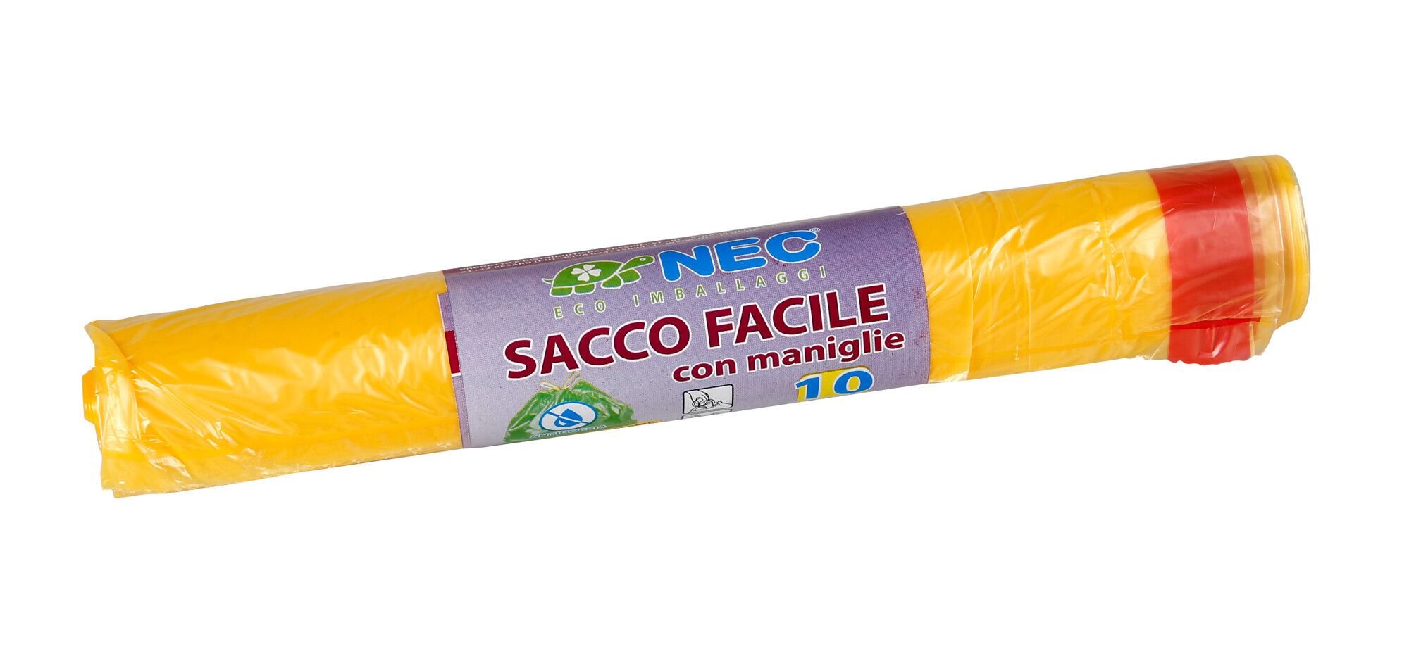 Rotolo 10 sacchi gialli profumati per raccolta differenziata - 110 L - 70x105 cm