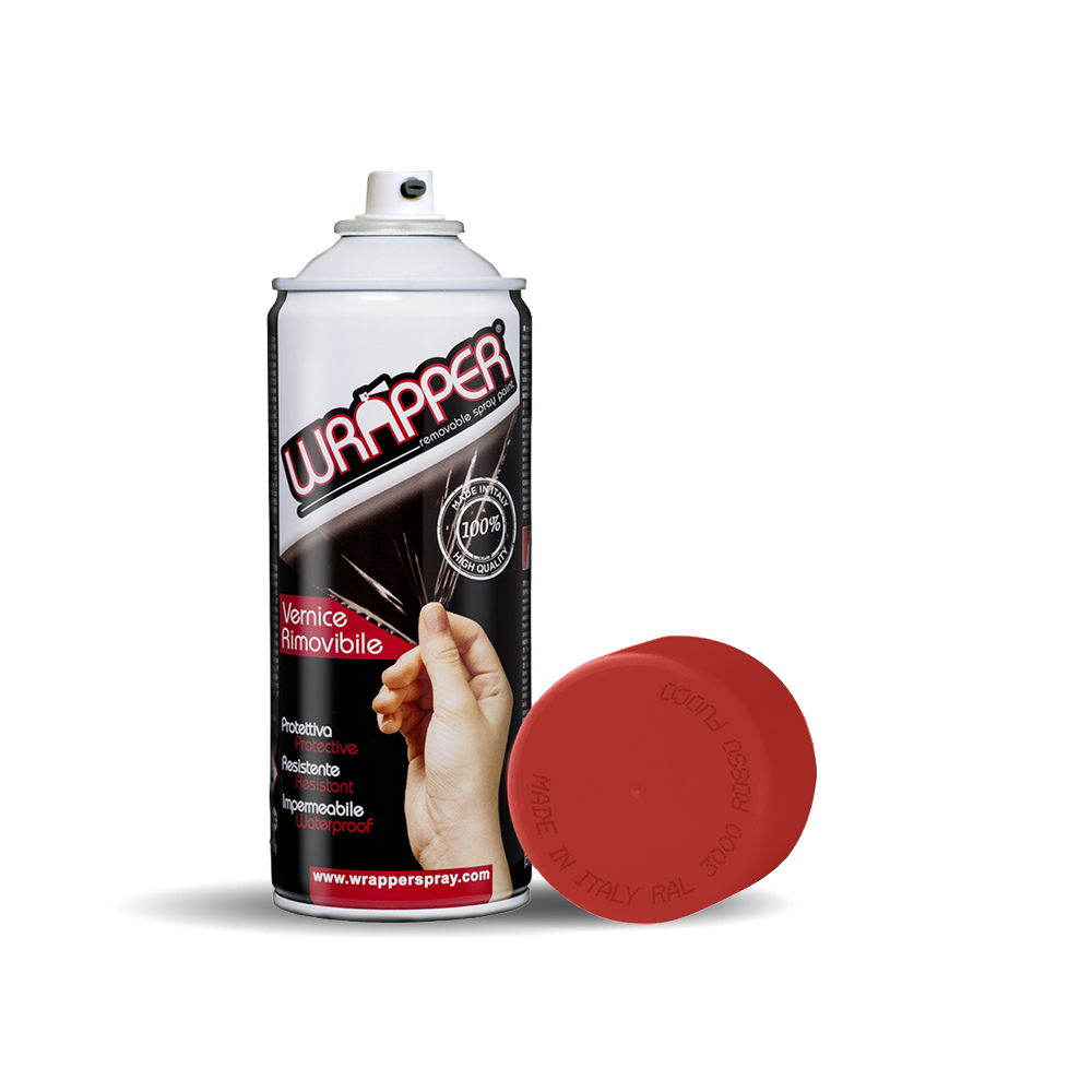 Wrapper, pellicola spray rimovibile, 400 ml - Rosso fuoco - Ral 3000