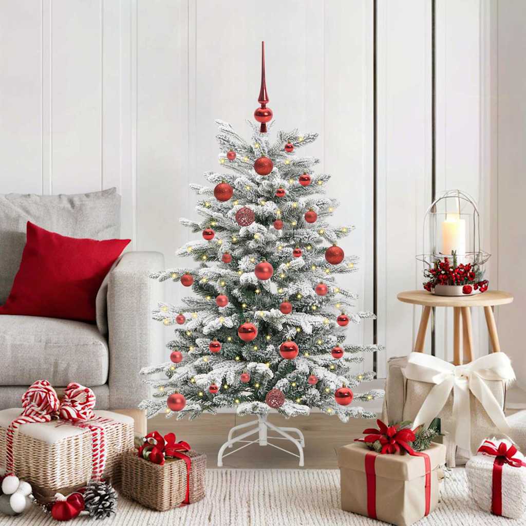 Albero Di Natale Artificiale Con Rami Pieghevoli Bianco 120 cm