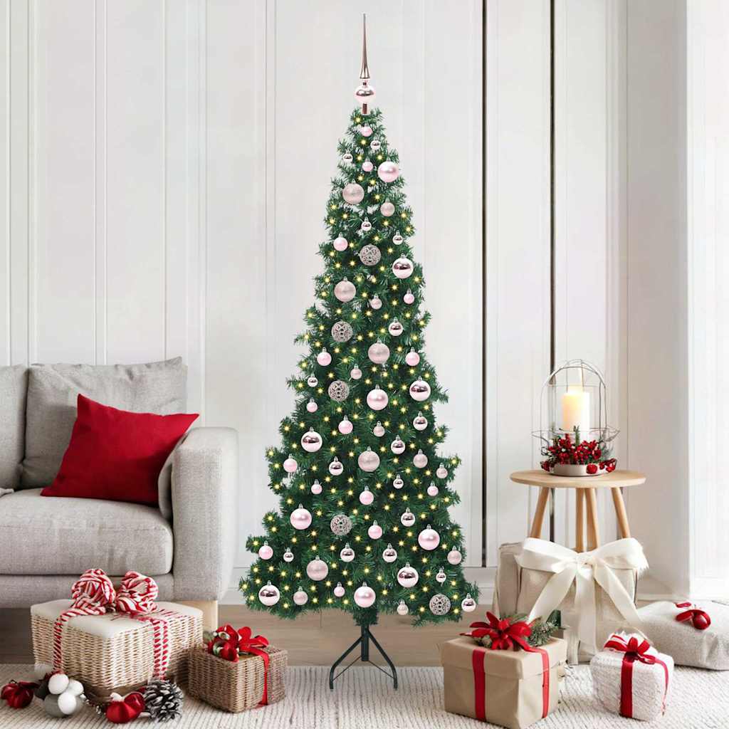 Albero Di Natale Artificiale Angolare Con 300 Led Verde 180 cm