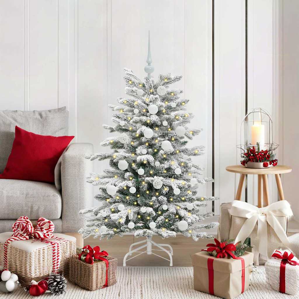 Albero Di Natale Artificiale Con Rami Pieghevoli Bianco 120 cm