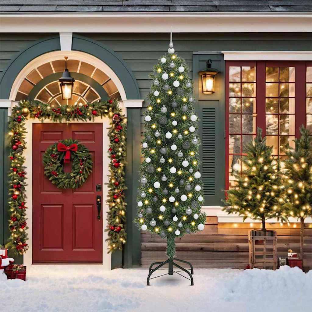 Albero Di Natale Artificiale Con 300 Led Verde 210 cm