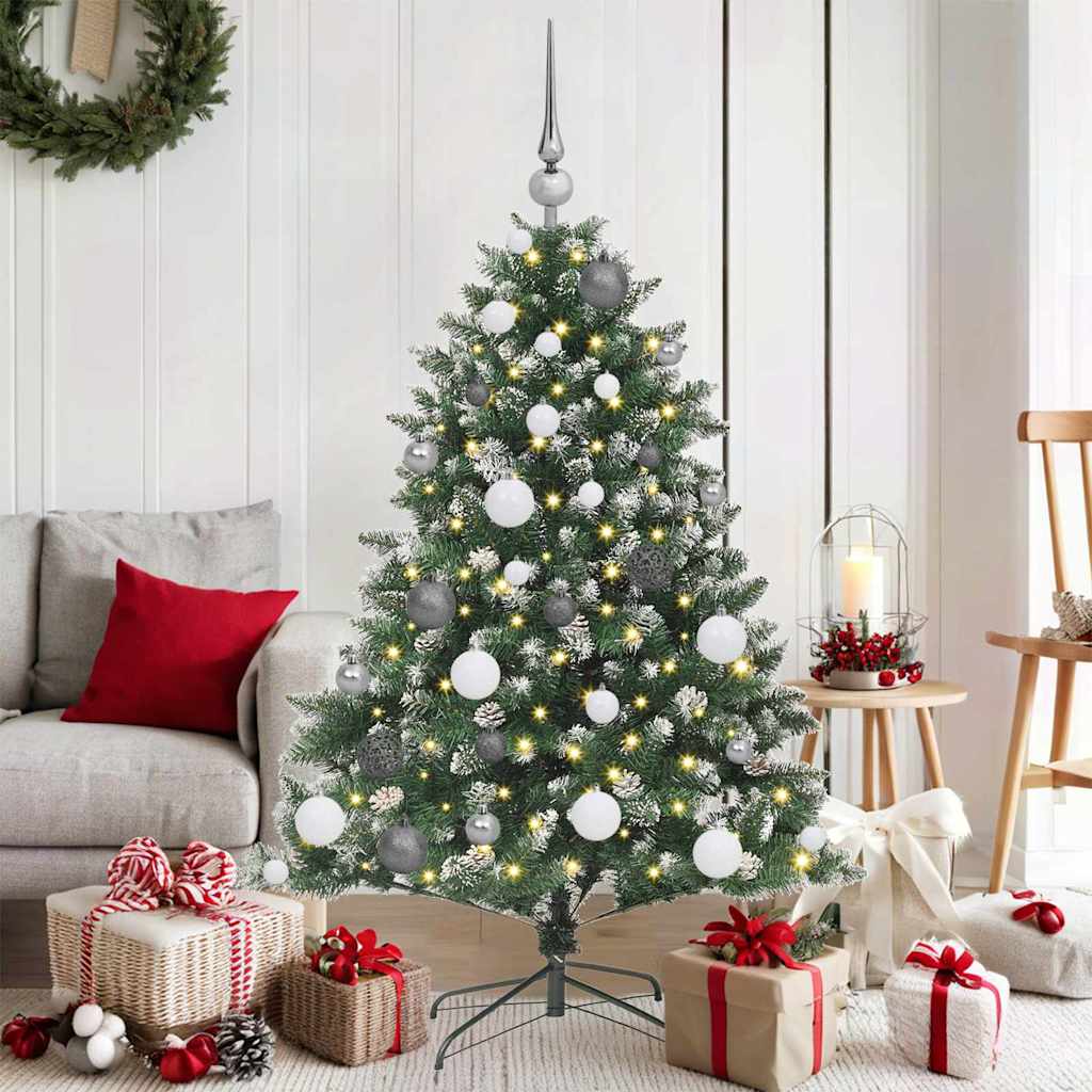 Albero Di Natale Artificiale Con 150 Led Verde 120 cm