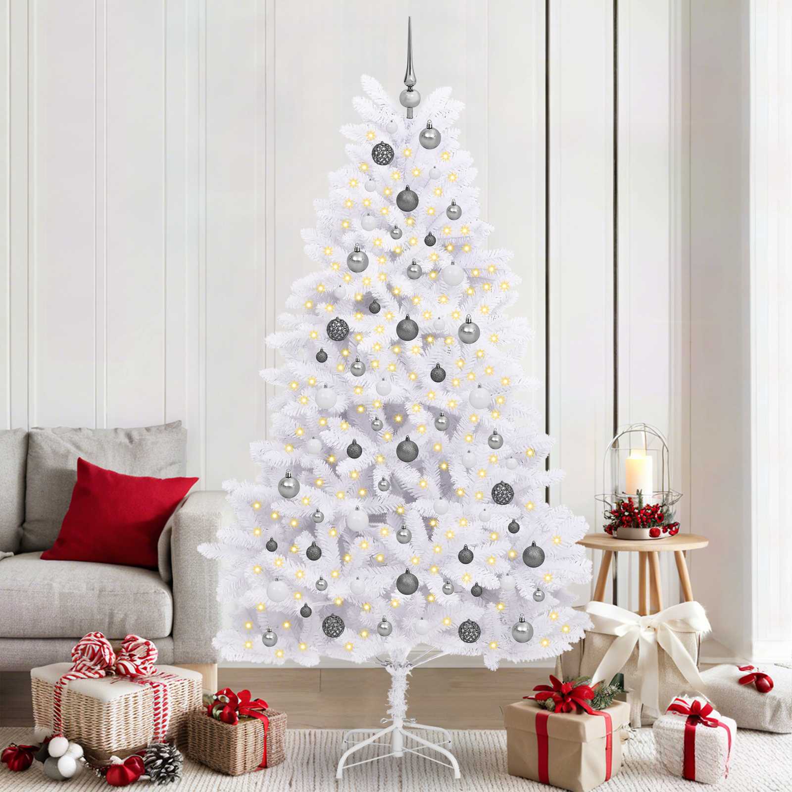 Albero Di Natale Artificiale Bianco 106 X 106 X 210 cm