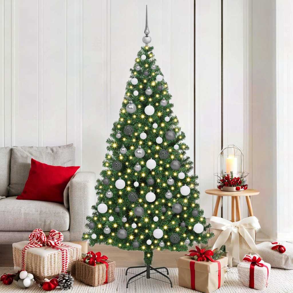 Albero Di Natale Artificiale Con 300 Led Verde 180 cm