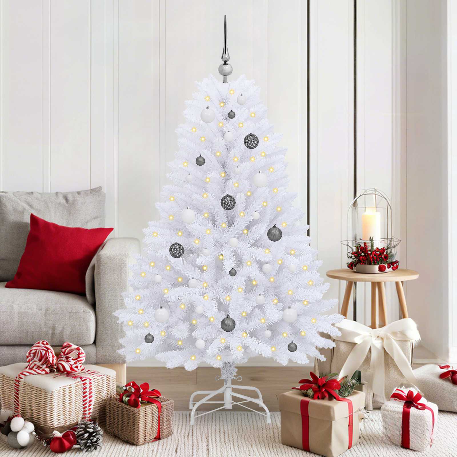 Albero Di Natale Artificiale Bianco 80 X 80 X 150 cm