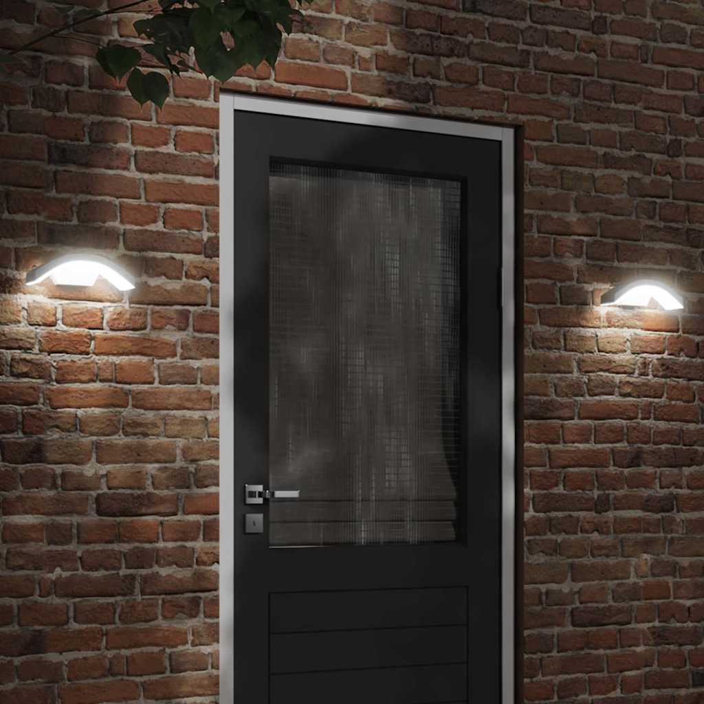 Applique Con Led E Sensore Bianca In Alluminio Pressofuso