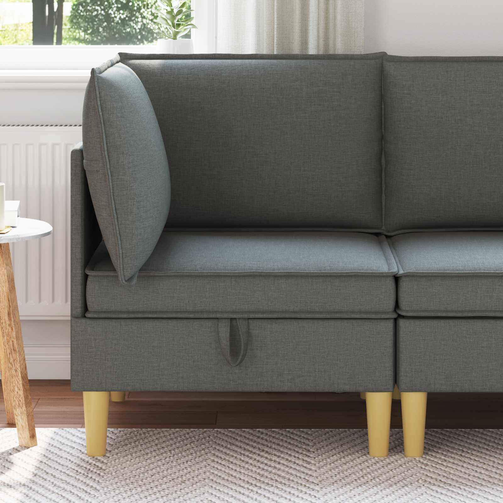 Pouf Contenitore Grigio Scuro