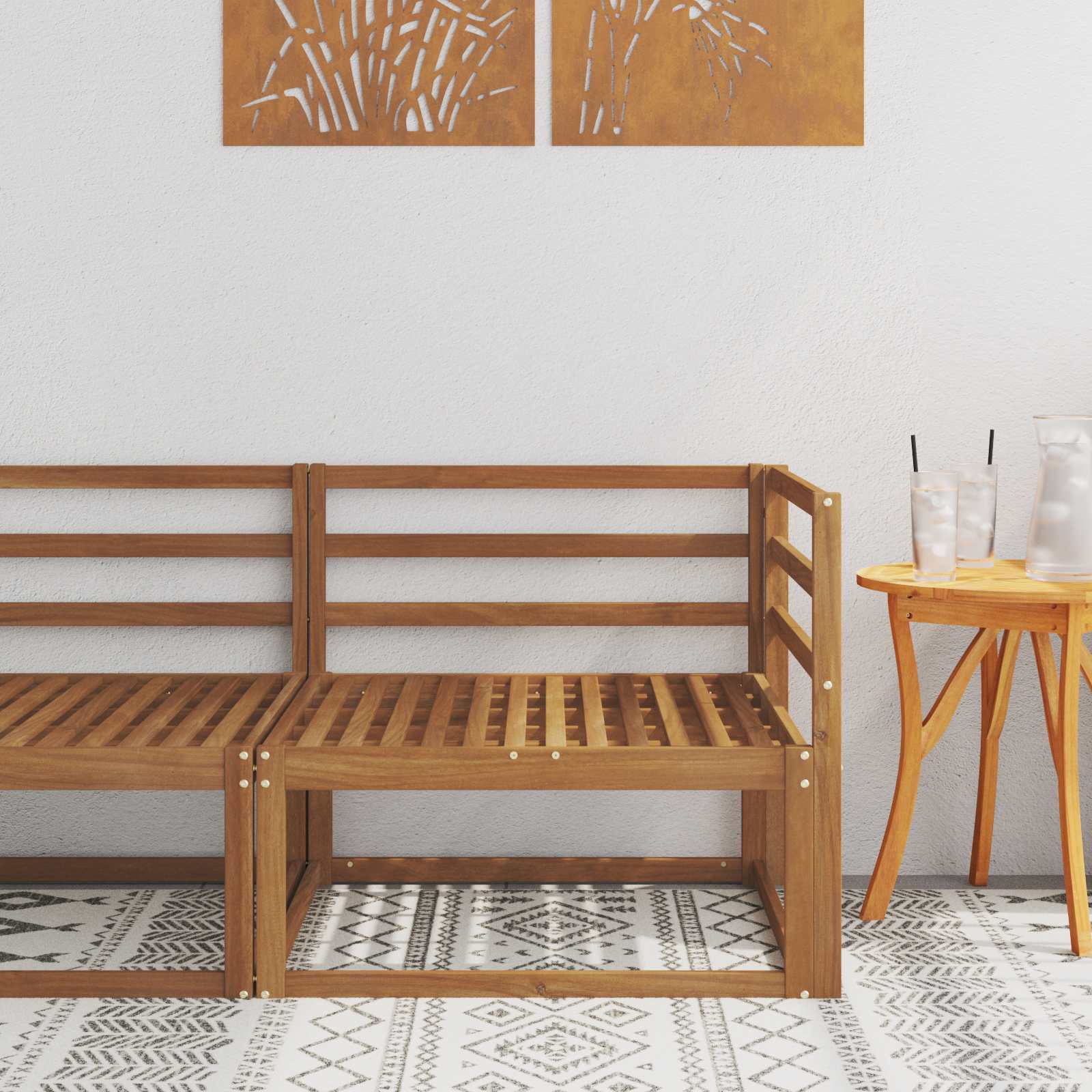 Divano Angolare Da Esterno Naturale 83 X 83 X 73 cm
