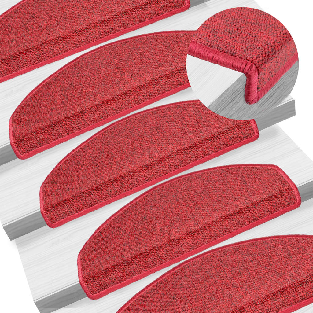 Tappetini Per Scale 10 Pz 65x24x4 Cm Rossi Semicircolari Grandi