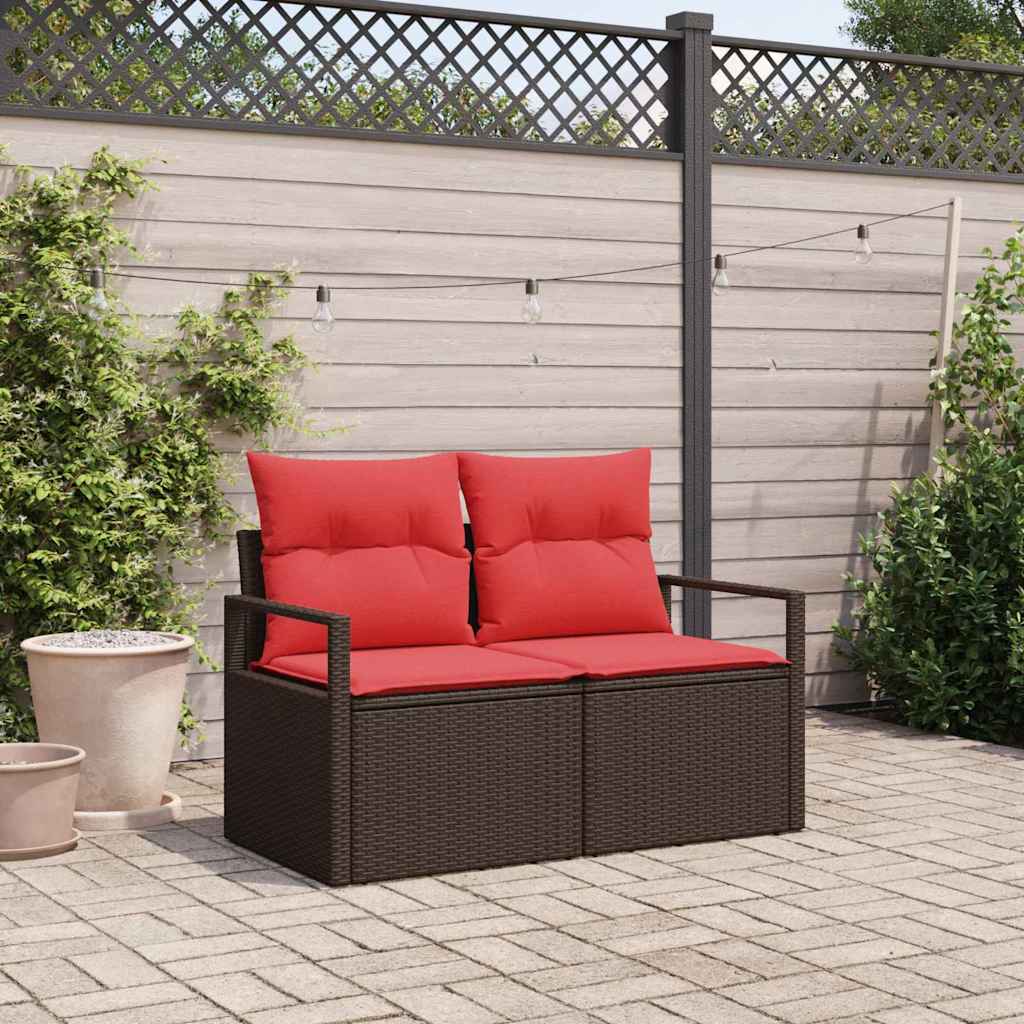 Divano Da Giardino Con Cuscino 120 X 62 X 69 Cm. Polyrattan