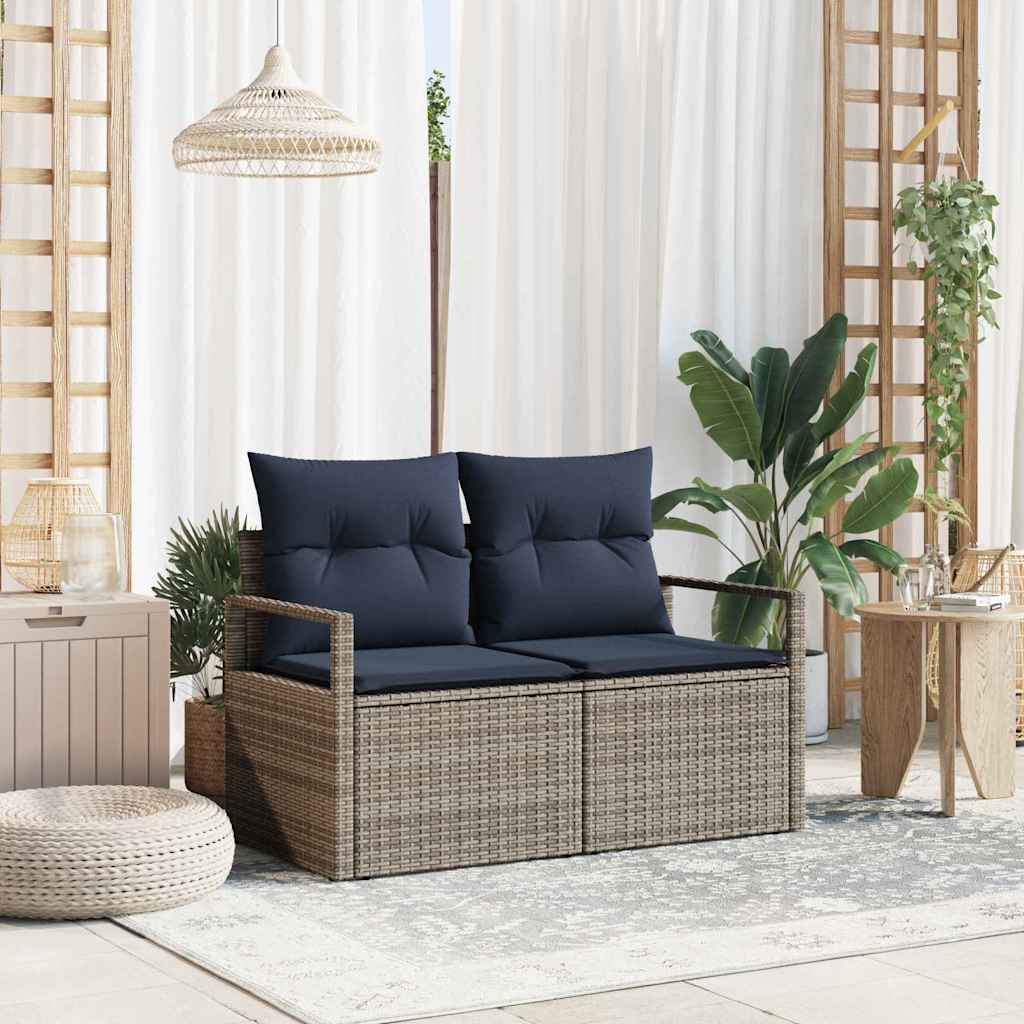 Divano Da Giardino Con Cuscino 120 X 62 X 69 Cm. Polyrattan