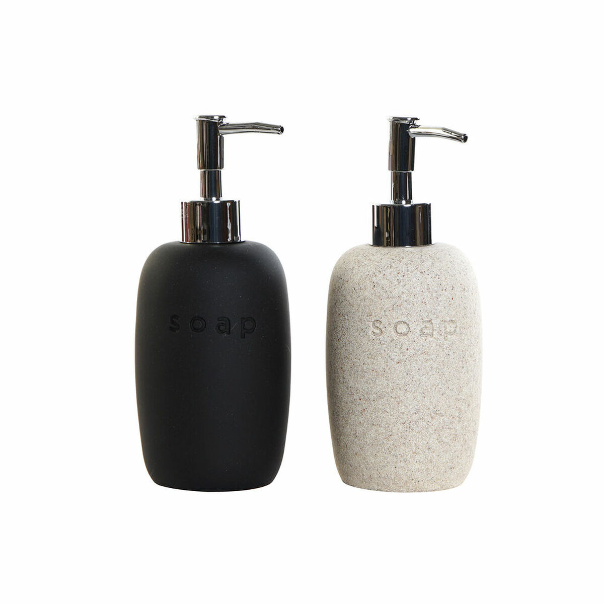 Dispenser Di Sapone Dkd Home Decor Pvc Gres Scandinavo 8 X 8 X 18 Cm (2 Unità)