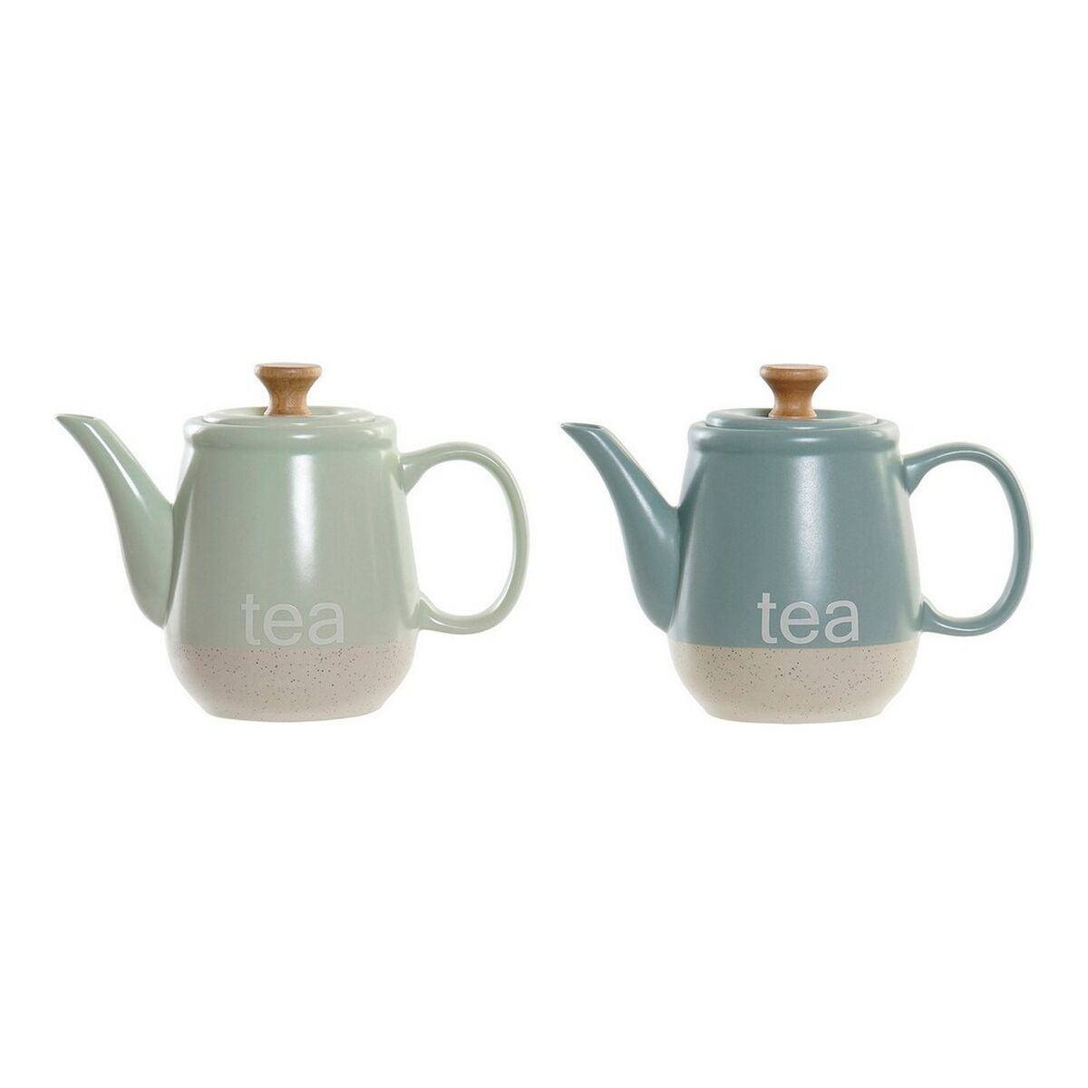 Teiera Dkd Home Decor 8424001793235 Azzurro Verde Gres 1 L 22,5 X 12 X 16,5 Cm (2 Unità)