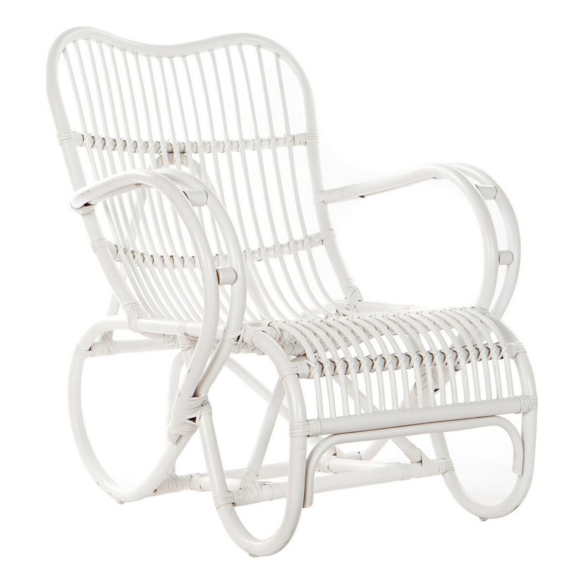 Sedia A Dondolo Dkd Home Decor Bianco 75 X 85 X 85 cm