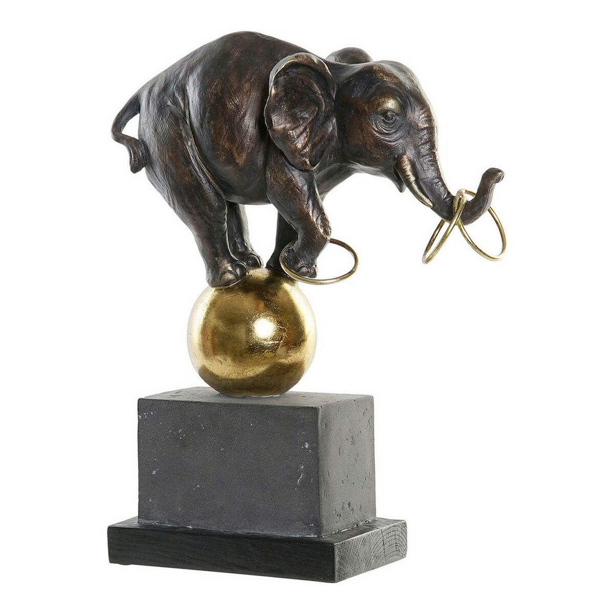 Statua Decorativa Dkd Home Decor Nero Dorato Elefante Moderno 31 X 13 X 41 cm